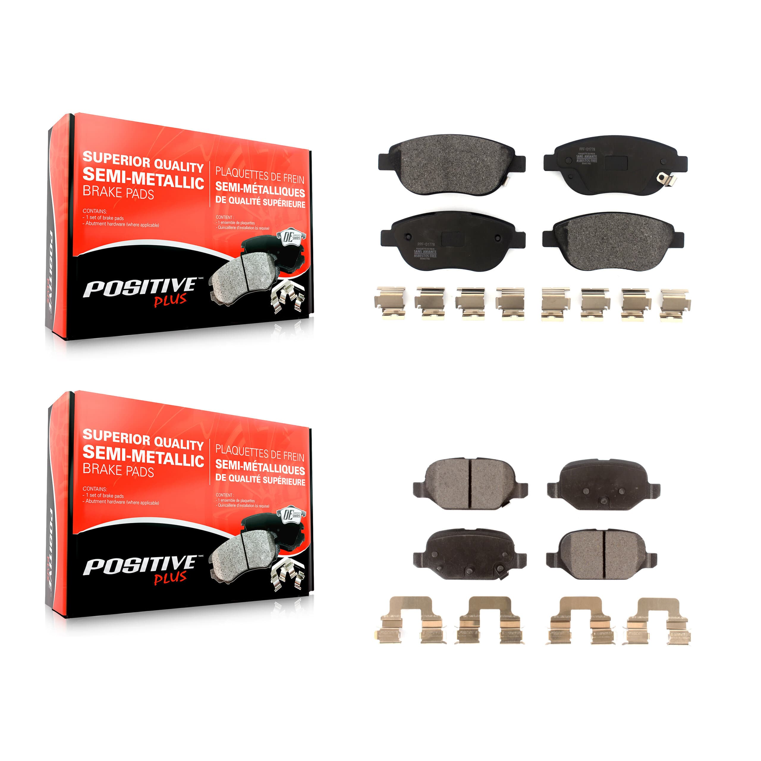 Positive Plus - KPF-100528 - Front and Rear Disc Brake Pad Kits image 1
