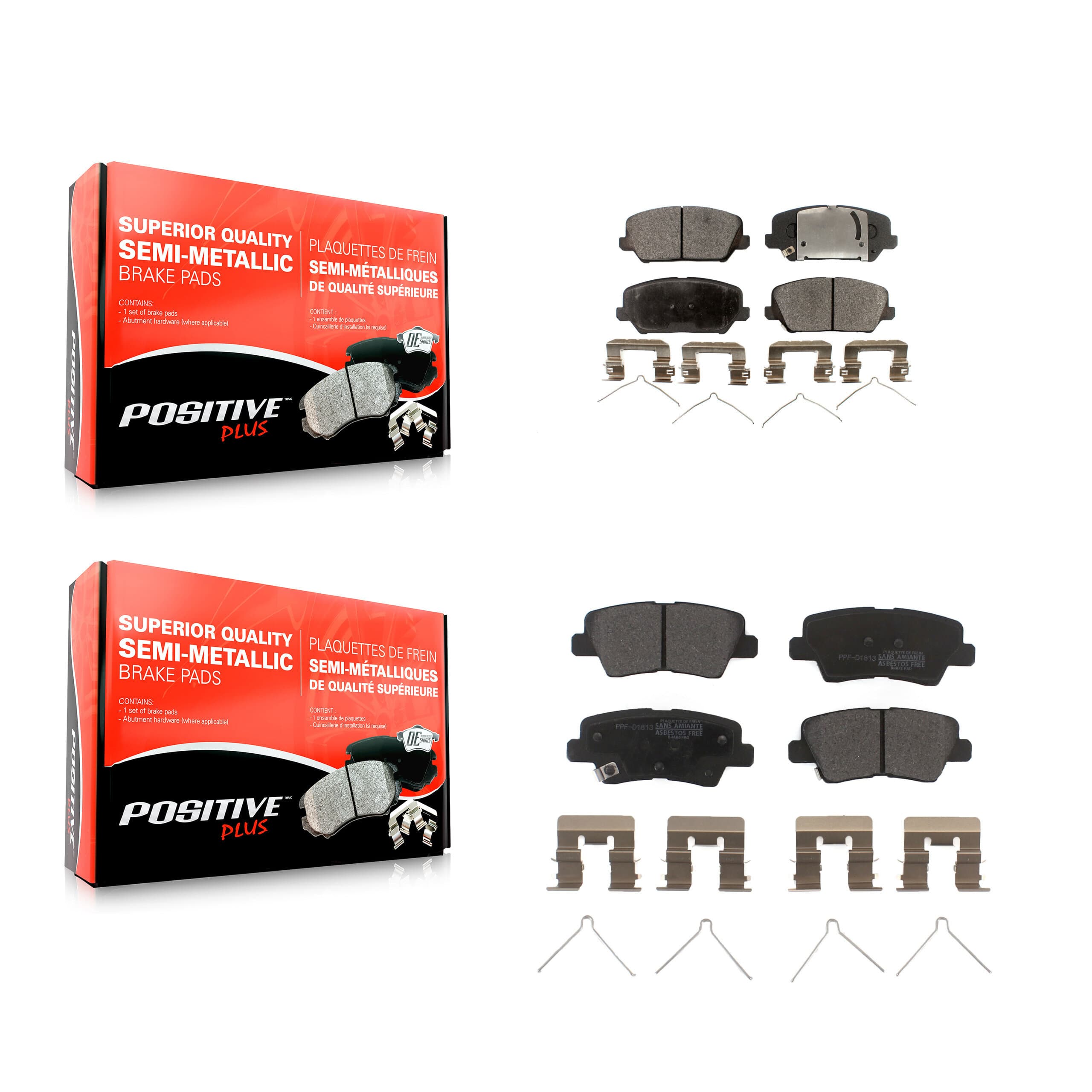 Positive Plus - KPF-100533 - Front and Rear Disc Brake Pad Kits image 1
