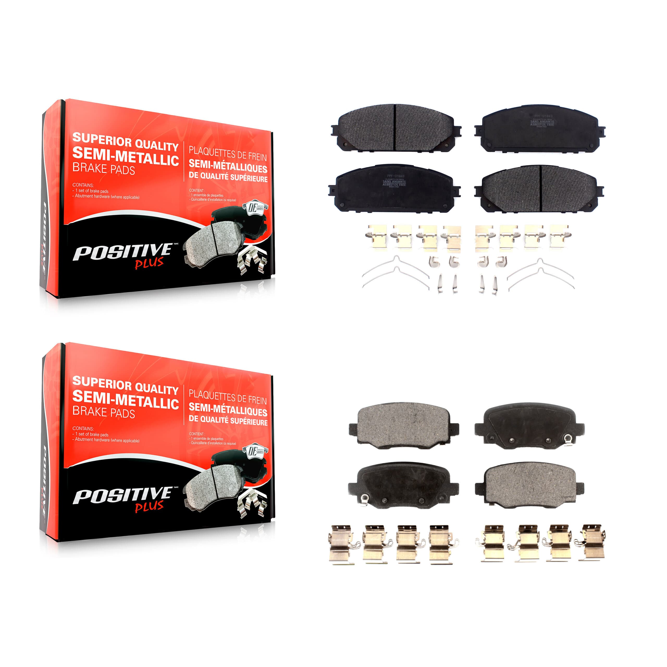 Positive Plus - KPF-100534 - Front and Rear Disc Brake Pad Kits image 1