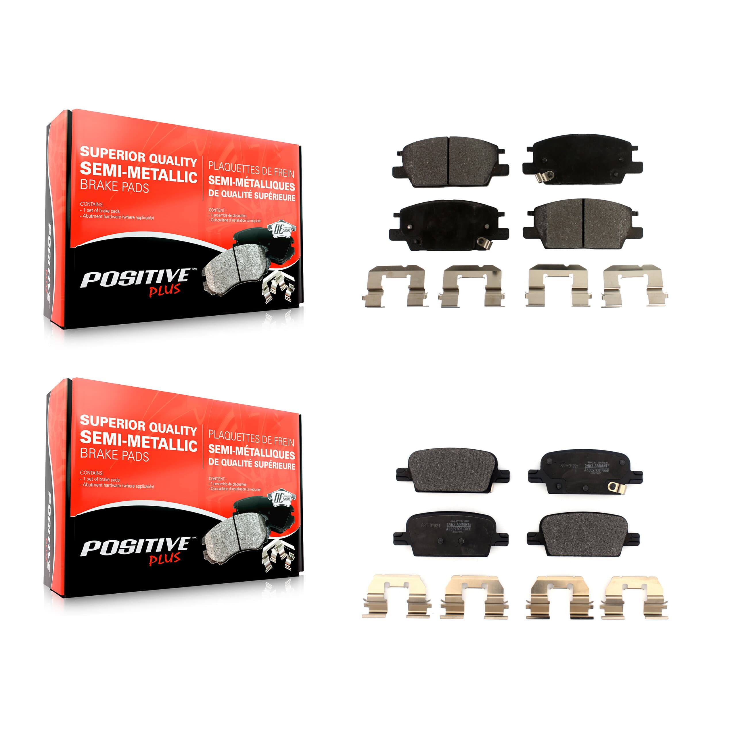 Positive Plus - KPF-100537 - Front and Rear Disc Brake Pad Kits image 1