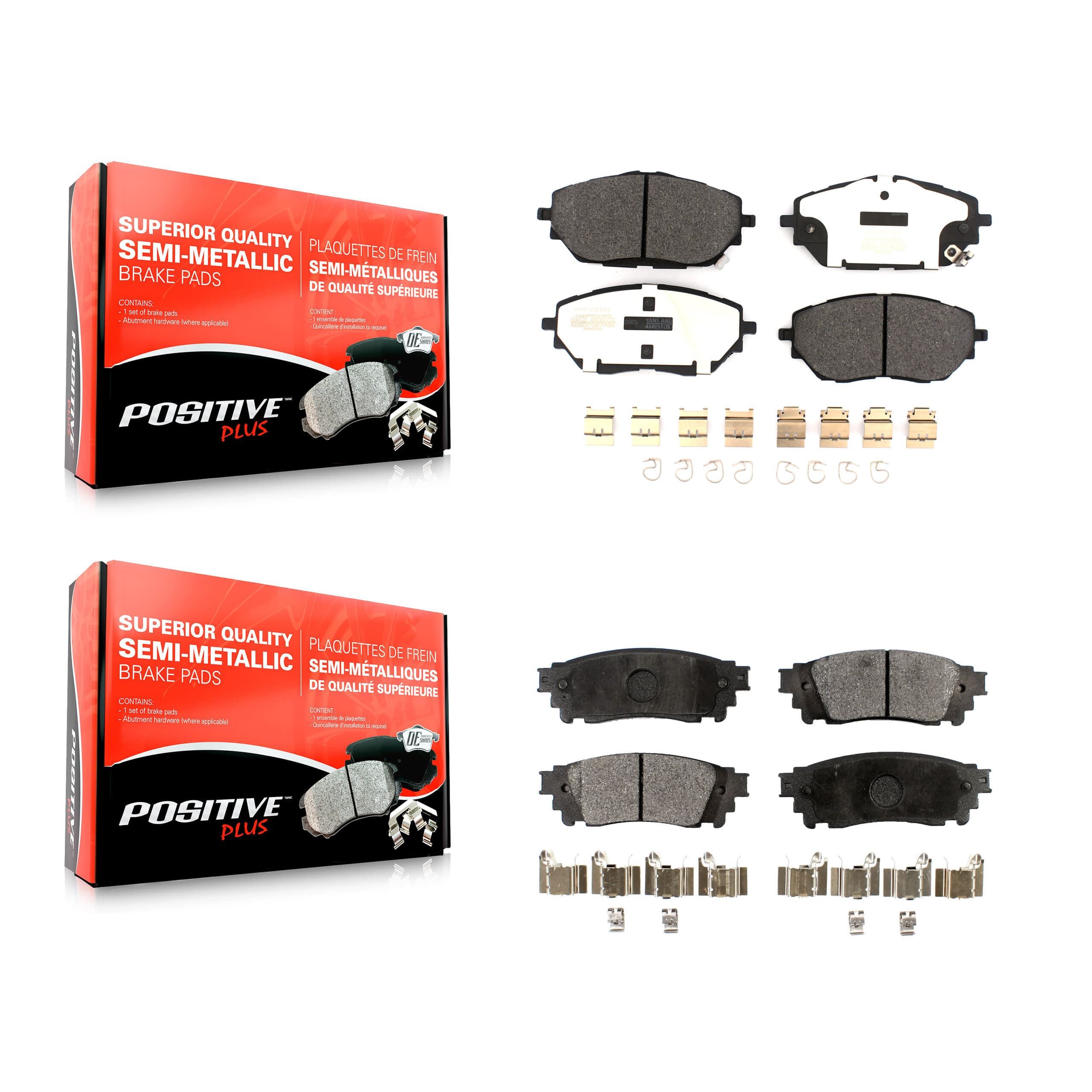Positive Plus - KPF-100538 - Front and Rear Disc Brake Pad Kits image 1