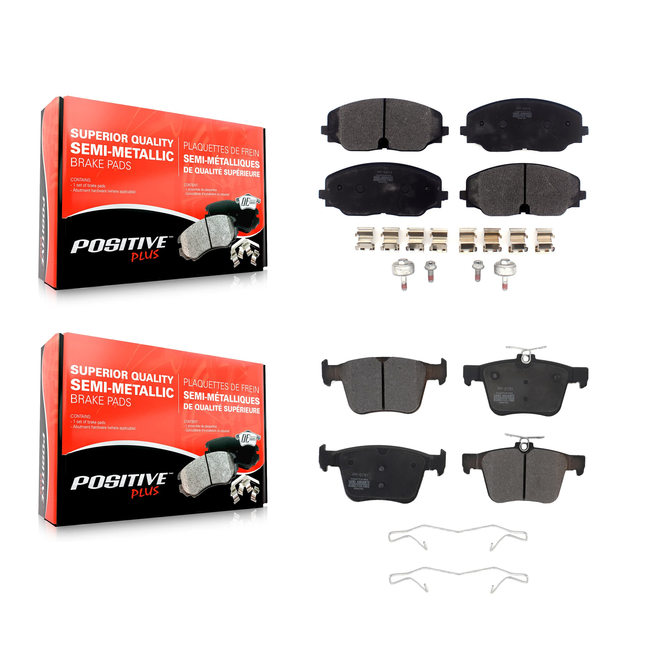 Positive Plus - KPF-100539 - Front and Rear Disc Brake Pad Kits image 1