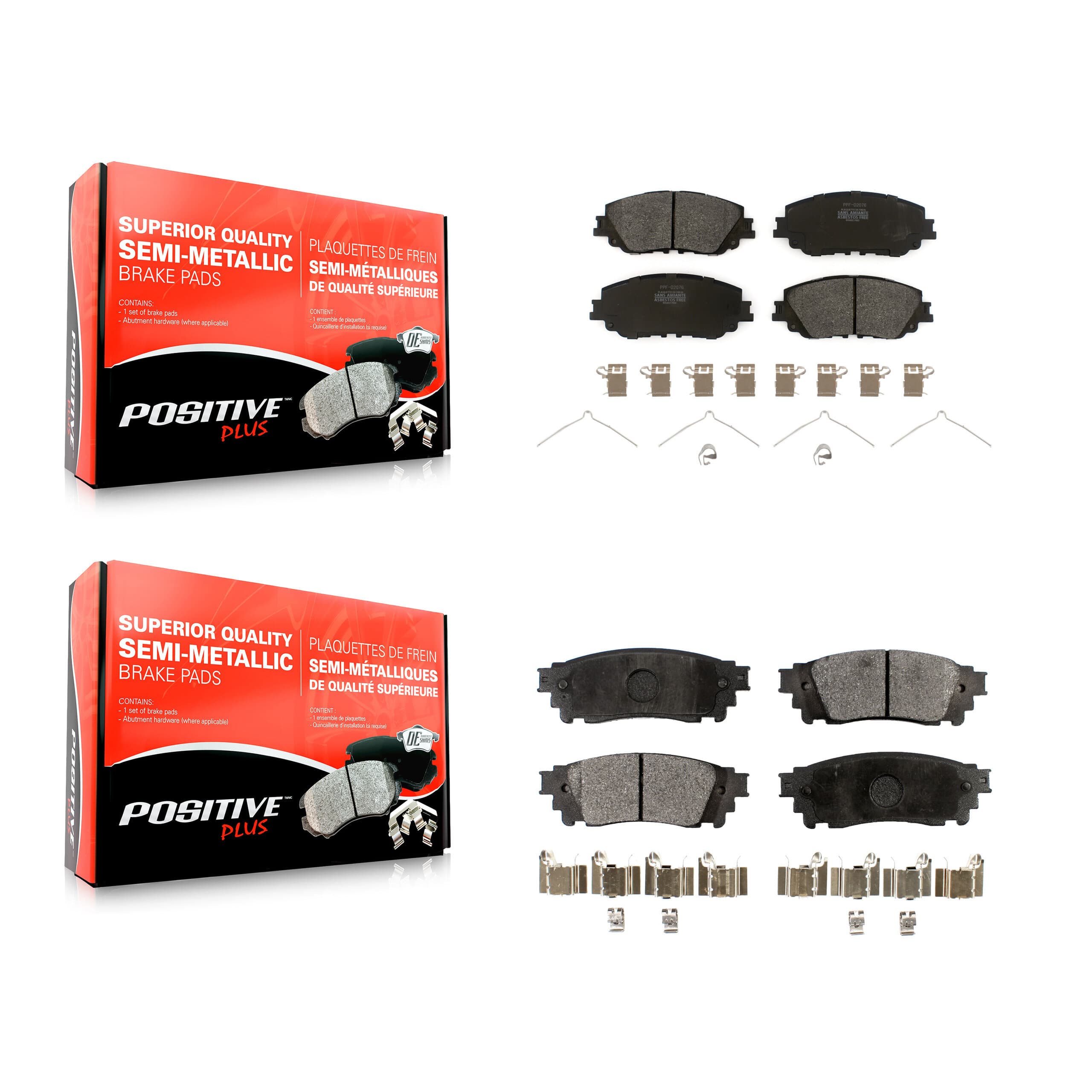 Positive Plus - KPF-100541 - Front and Rear Disc Brake Pad Kits image 1