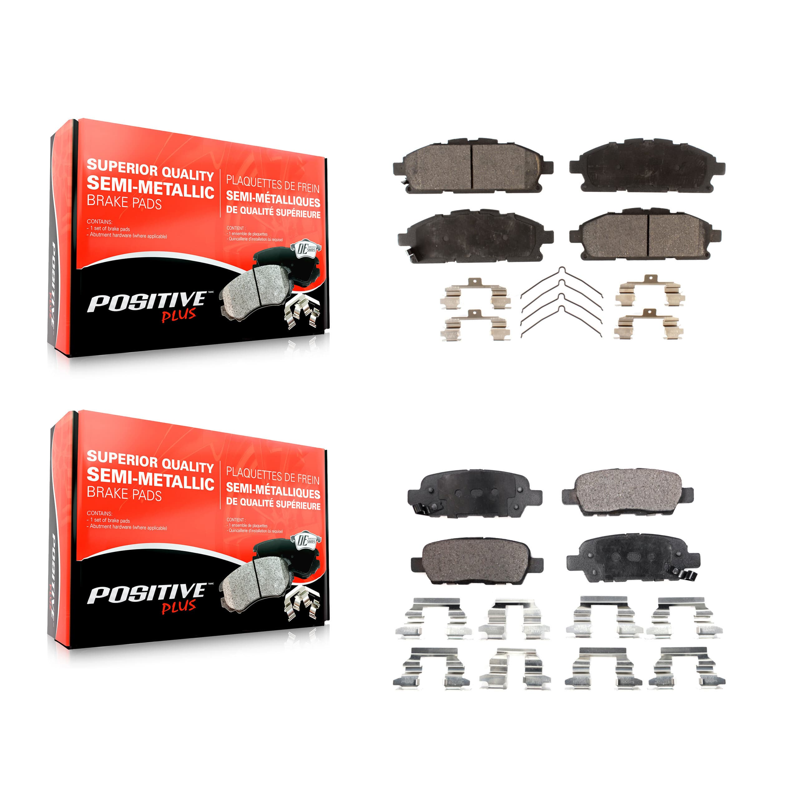Positive Plus - KPF-100554 - Front and Rear Disc Brake Pad Kits image 1