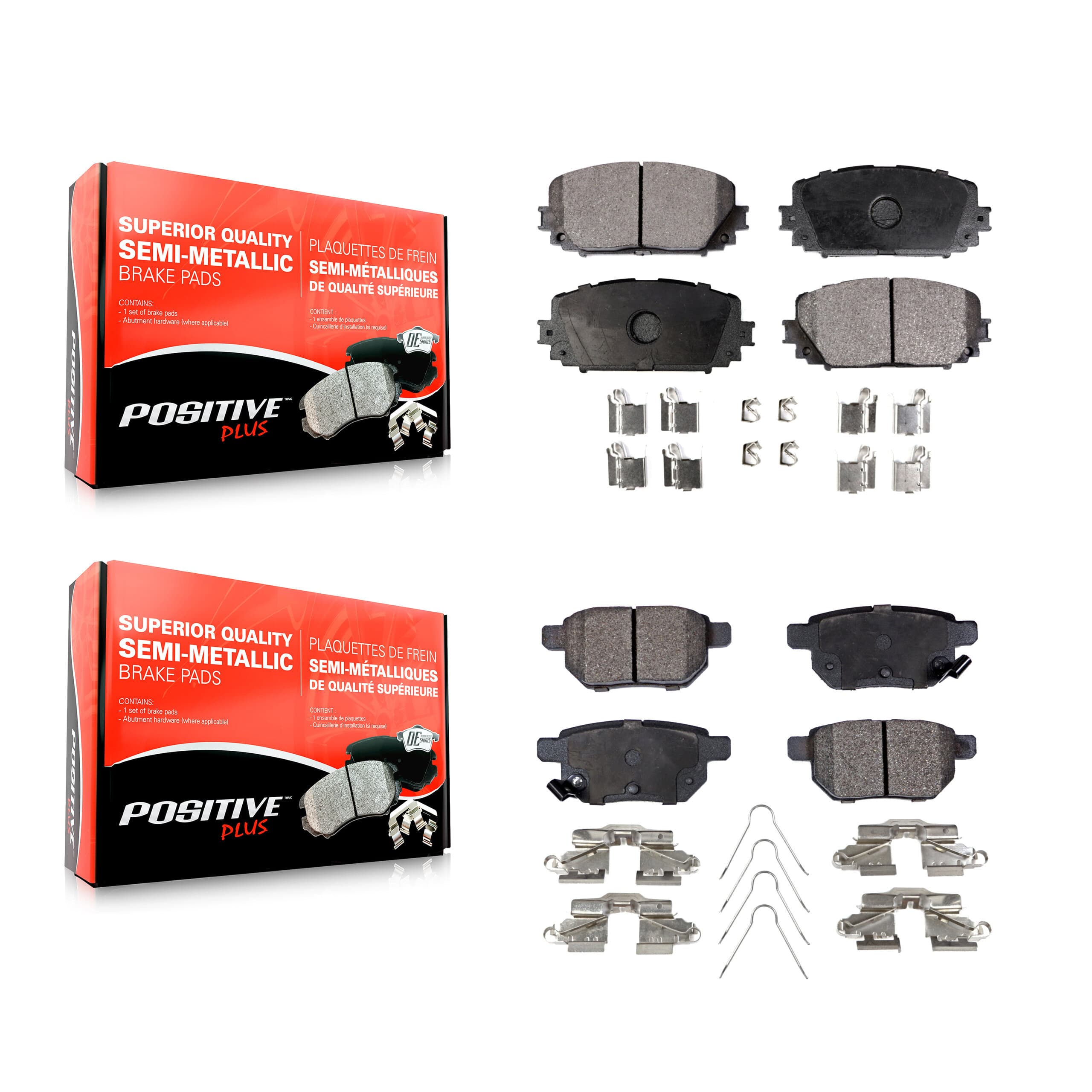Positive Plus - KPF-100555 - Front and Rear Disc Brake Pad Kits image 1