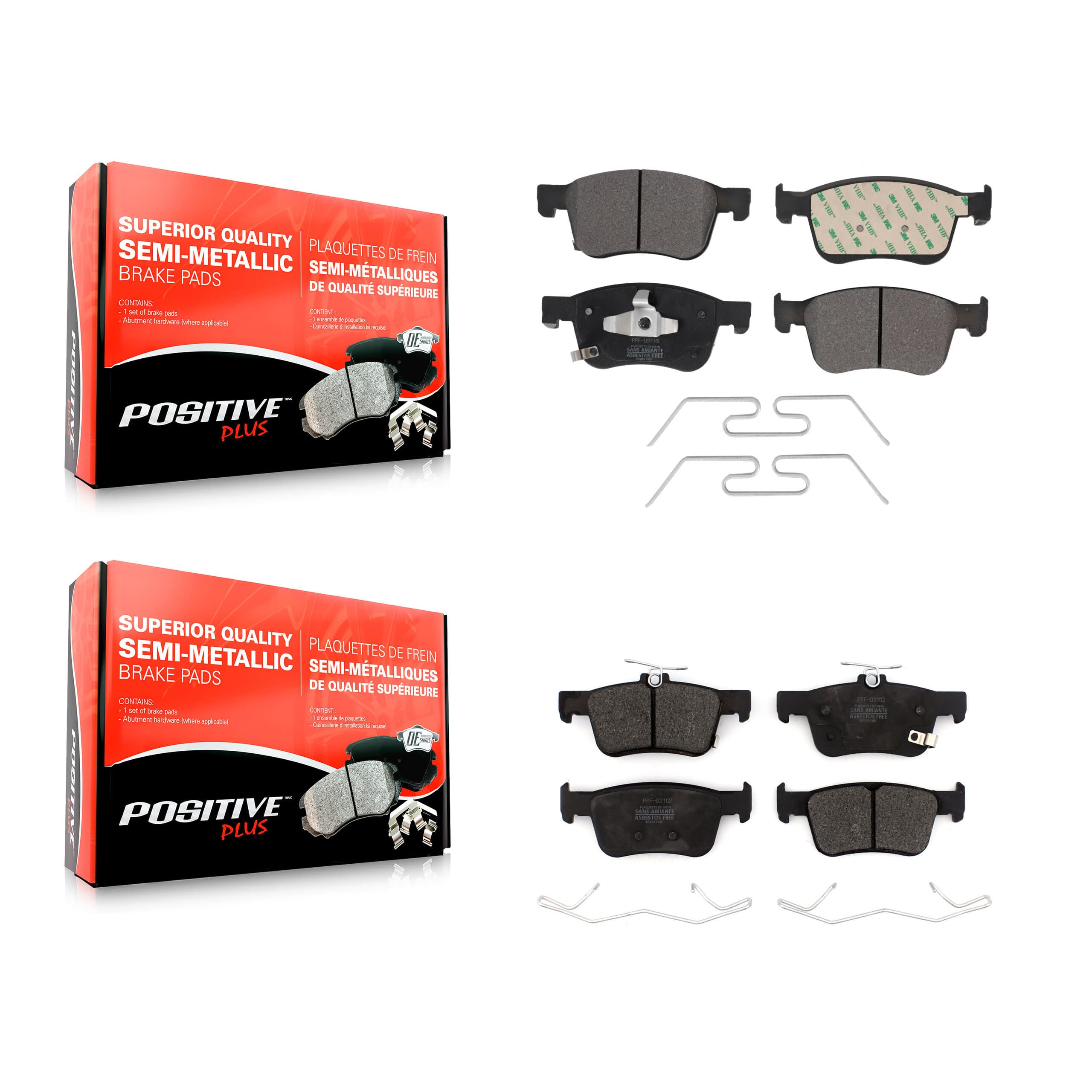 Positive Plus - KPF-100562 - Front and Rear Disc Brake Pad Kits image 1