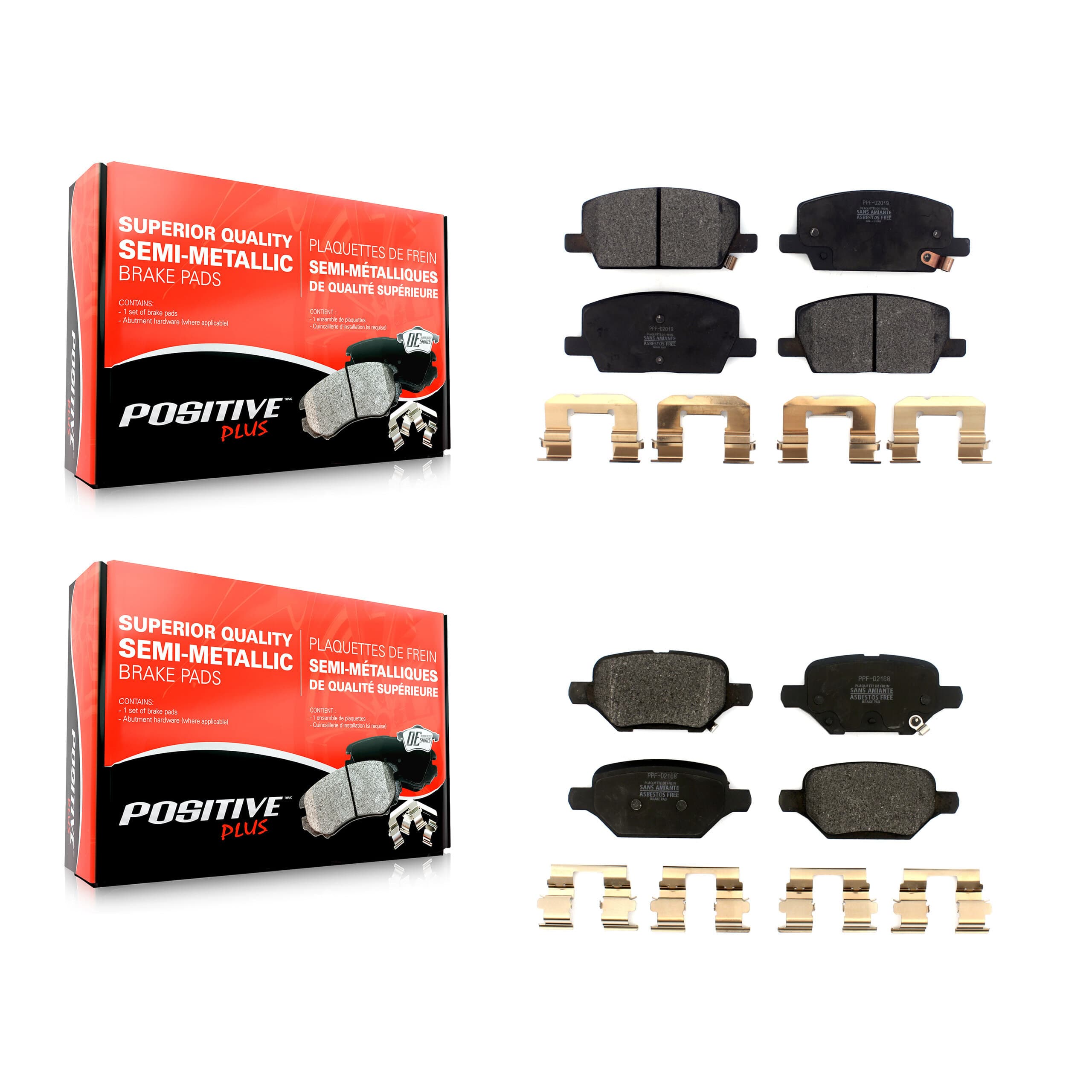 Positive Plus - KPF-100564 - Front and Rear Disc Brake Pad Kits image 1