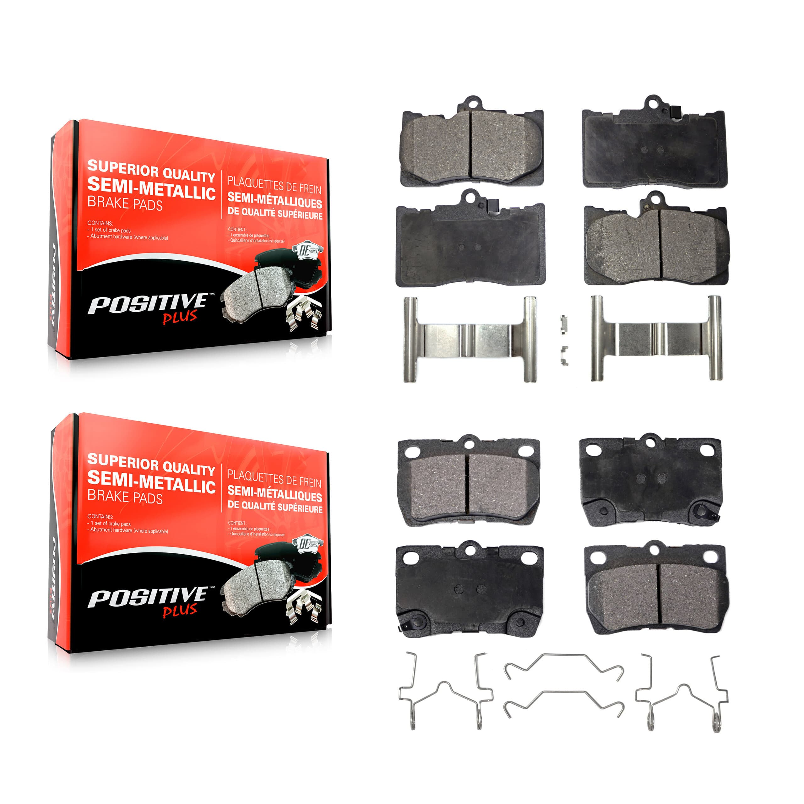 Positive Plus - KPF-100580 - Front and Rear Disc Brake Pad Kits image 1