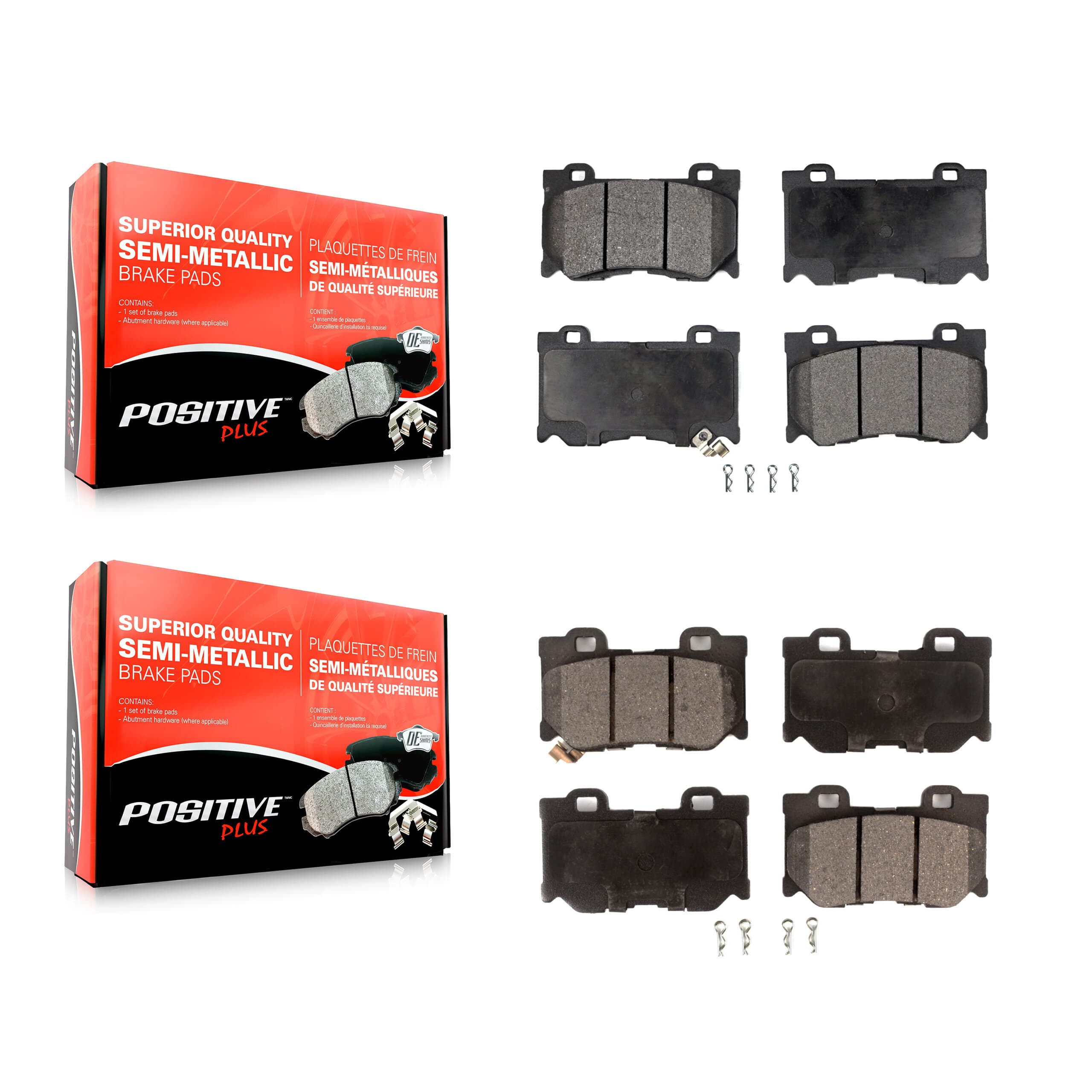 Positive Plus - KPF-100582 - Front and Rear Disc Brake Pad Kits image 1