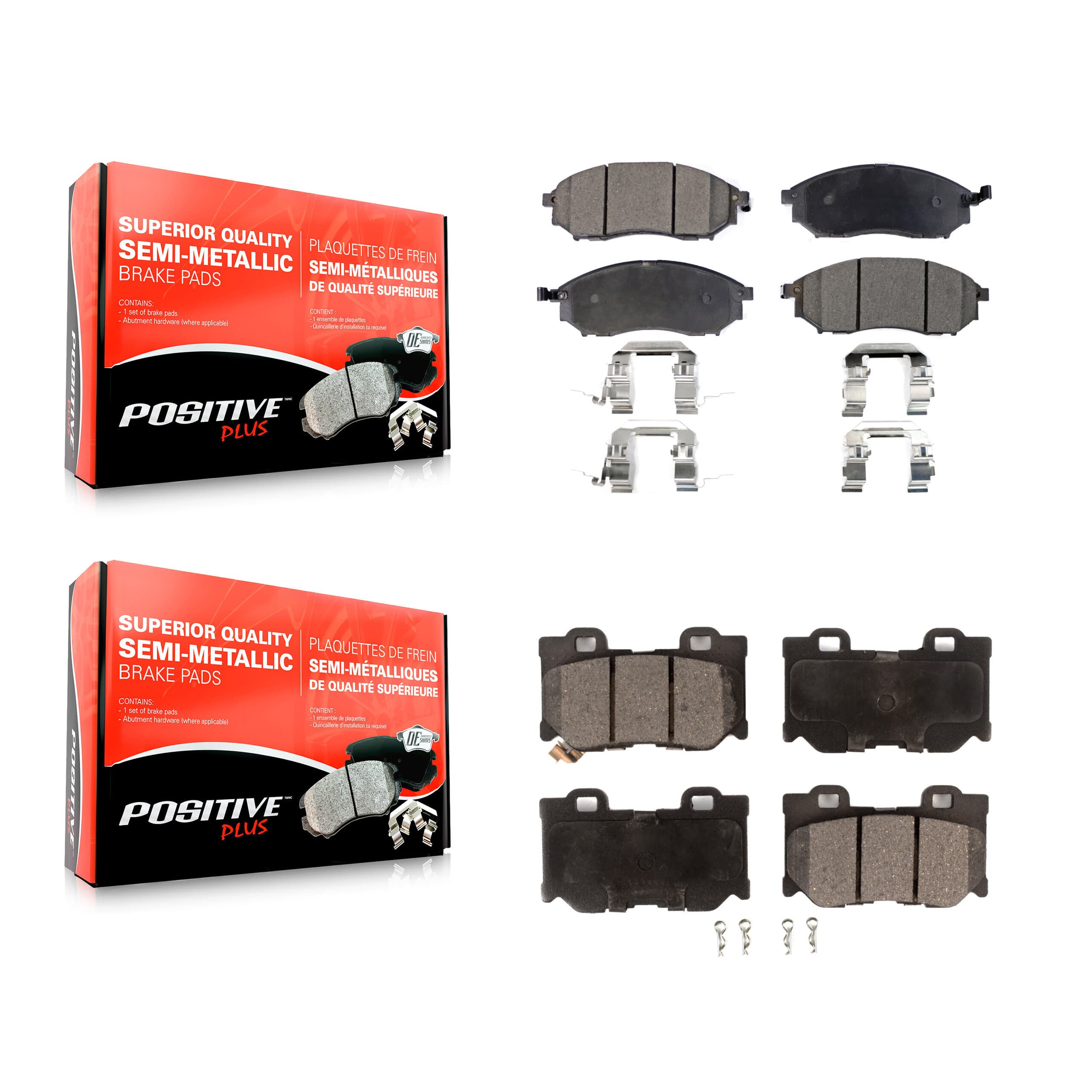 Positive Plus - KPF-100583 - Front and Rear Disc Brake Pad Kits image 1