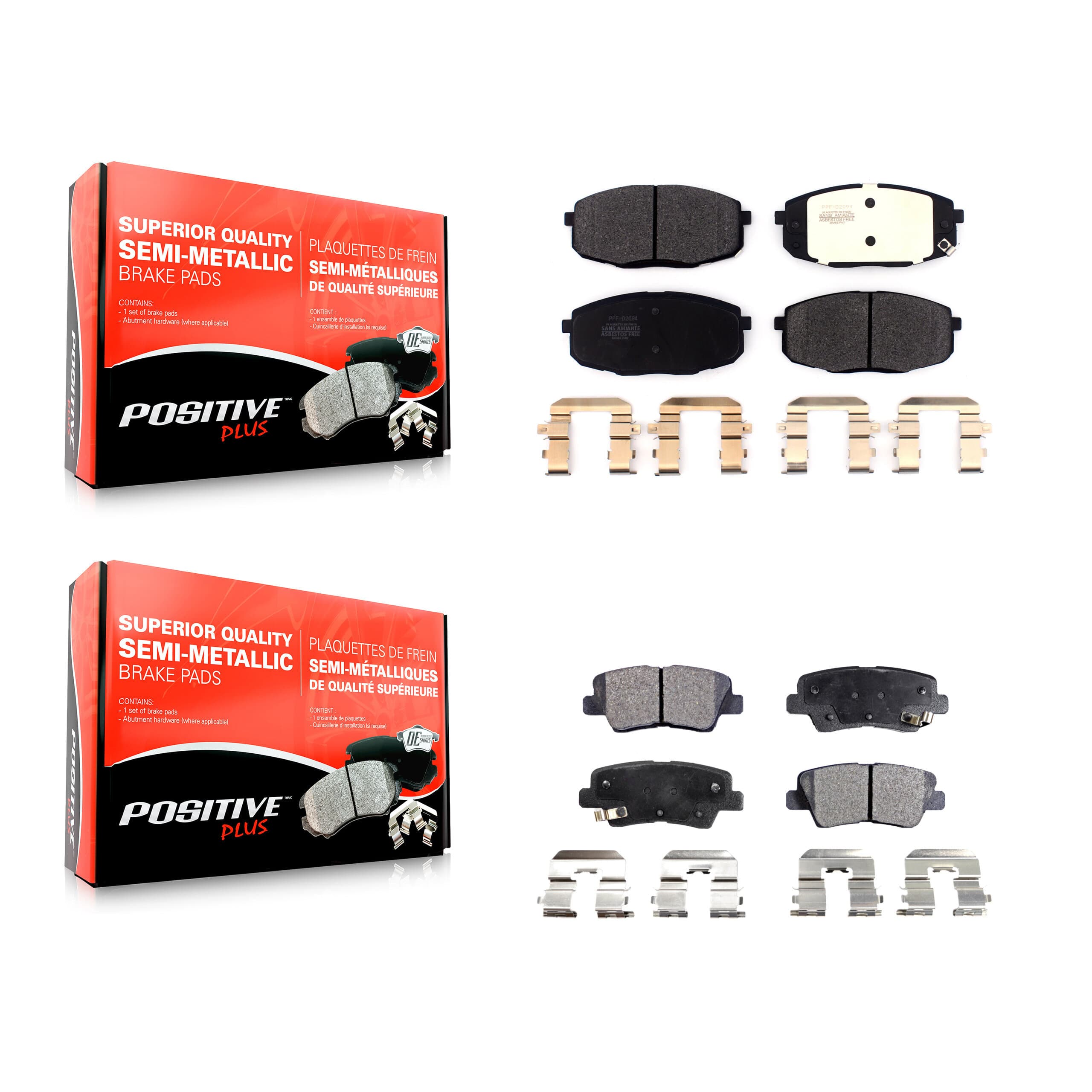 Positive Plus - KPF-100589 - Front and Rear Disc Brake Pad Kits image 1