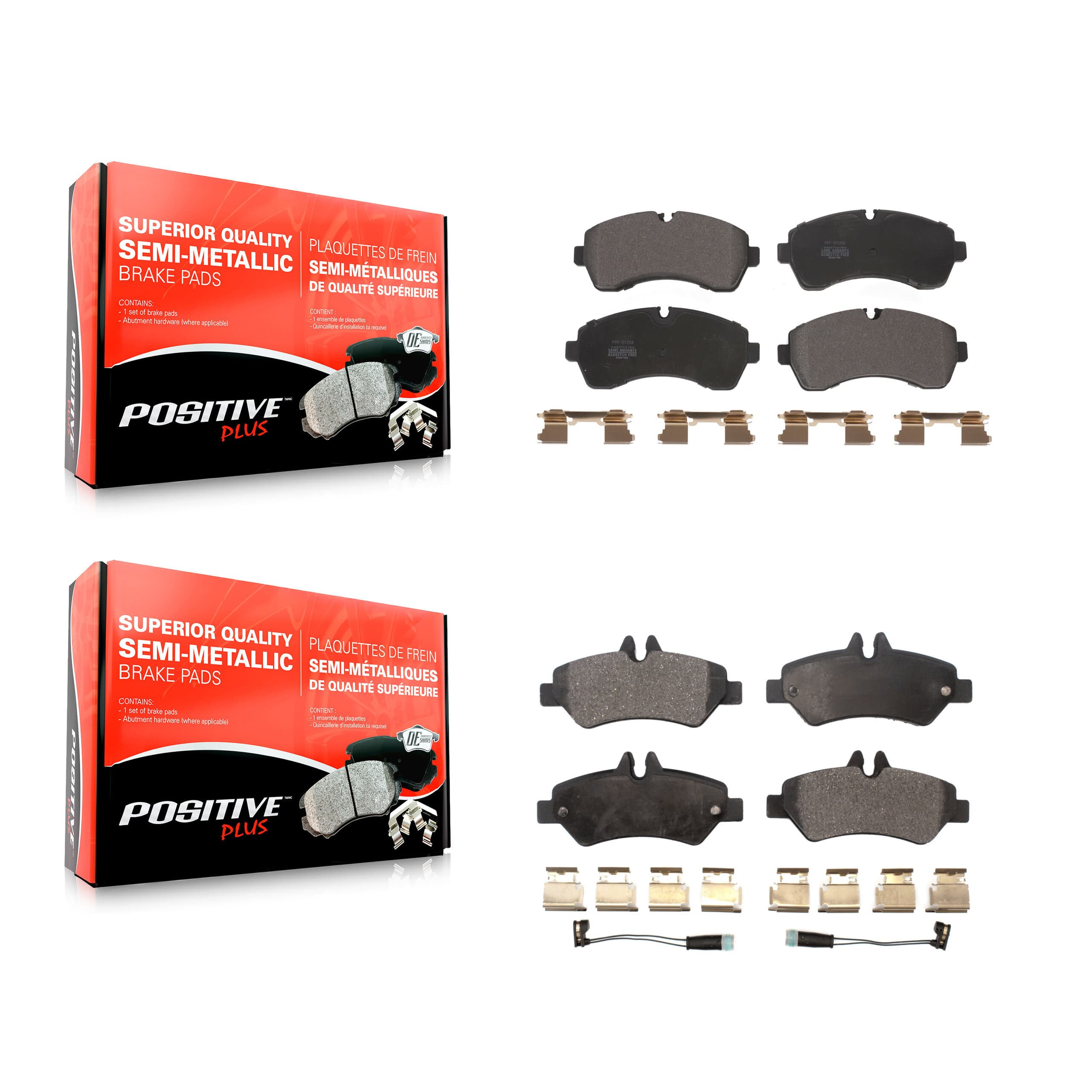 Positive Plus - KPF-100591 - Front and Rear Disc Brake Pad Kits image 1