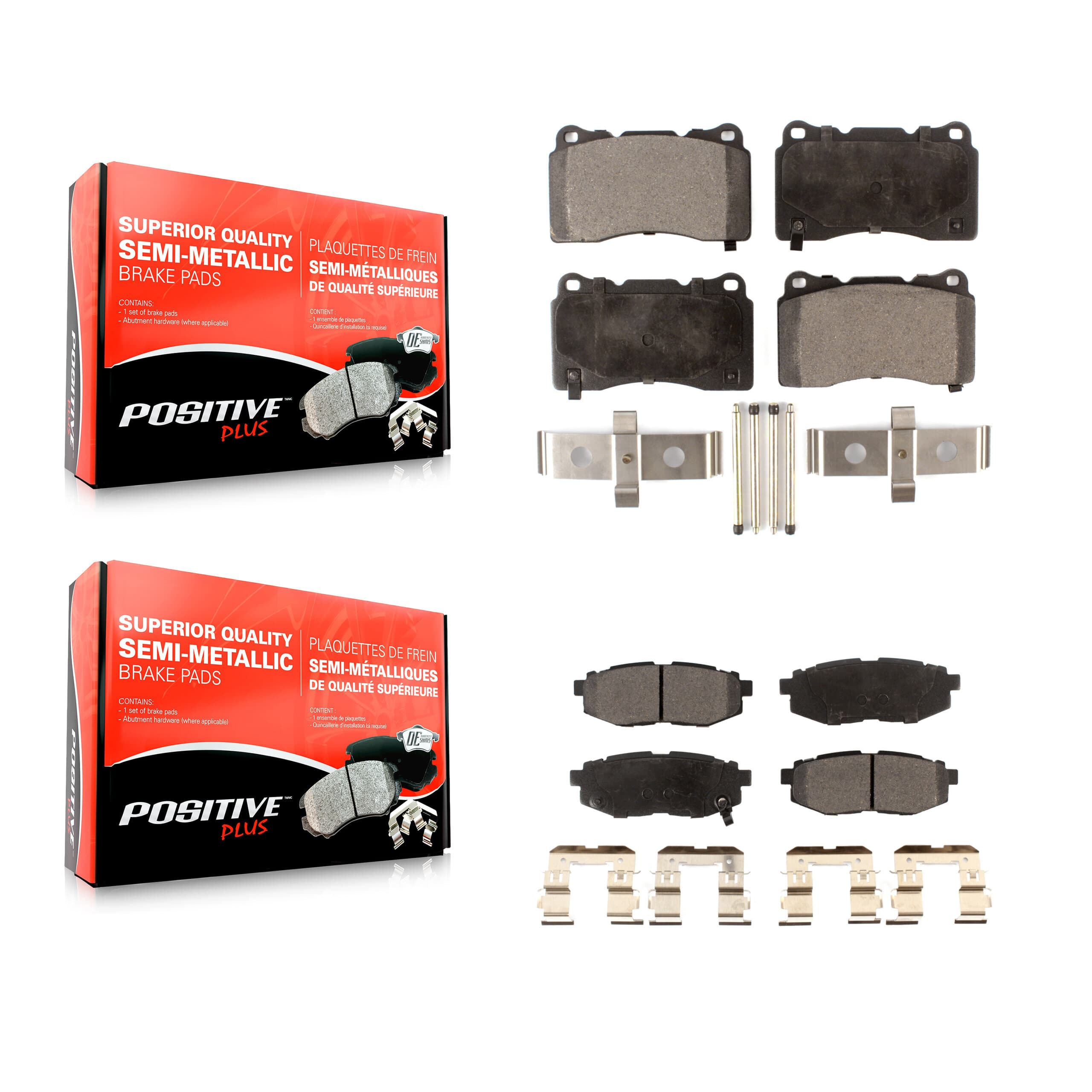 Positive Plus - KPF-100596 - Front and Rear Disc Brake Pad Kits image 1