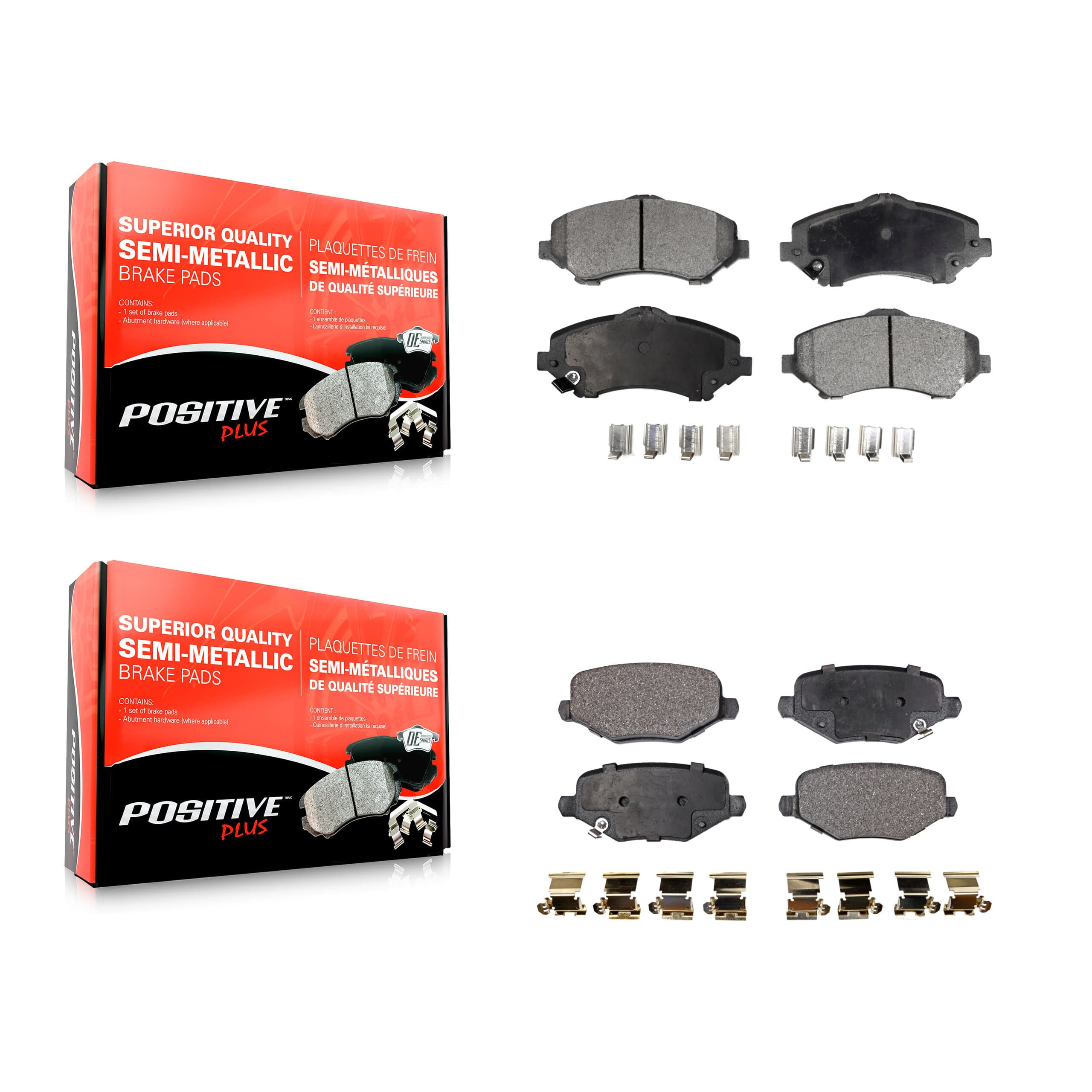 Positive Plus - KPF-100597 - Front and Rear Disc Brake Pad Kits image 1
