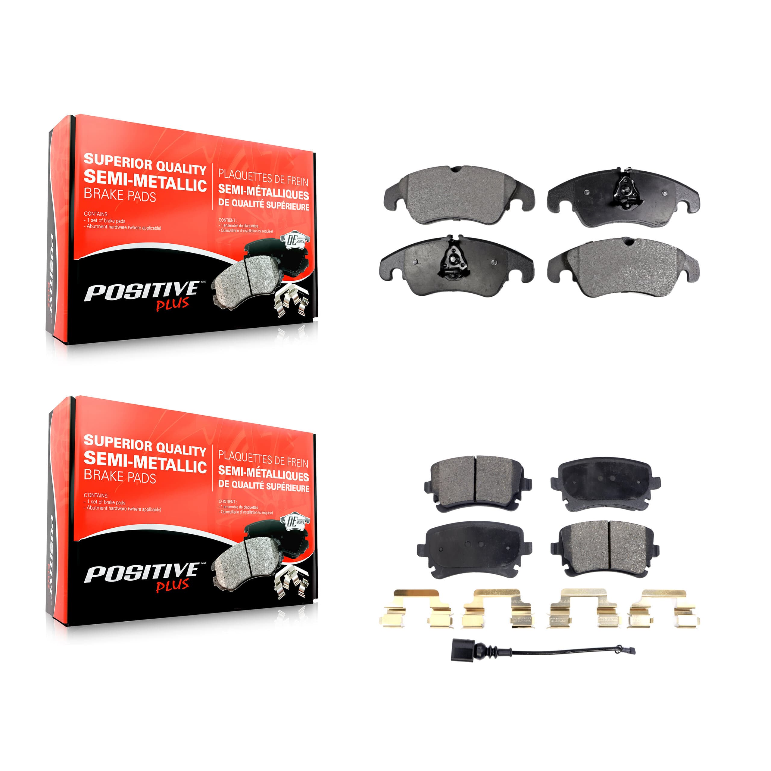 Positive Plus - KPF-100602 - Front and Rear Disc Brake Pad Kits image 1