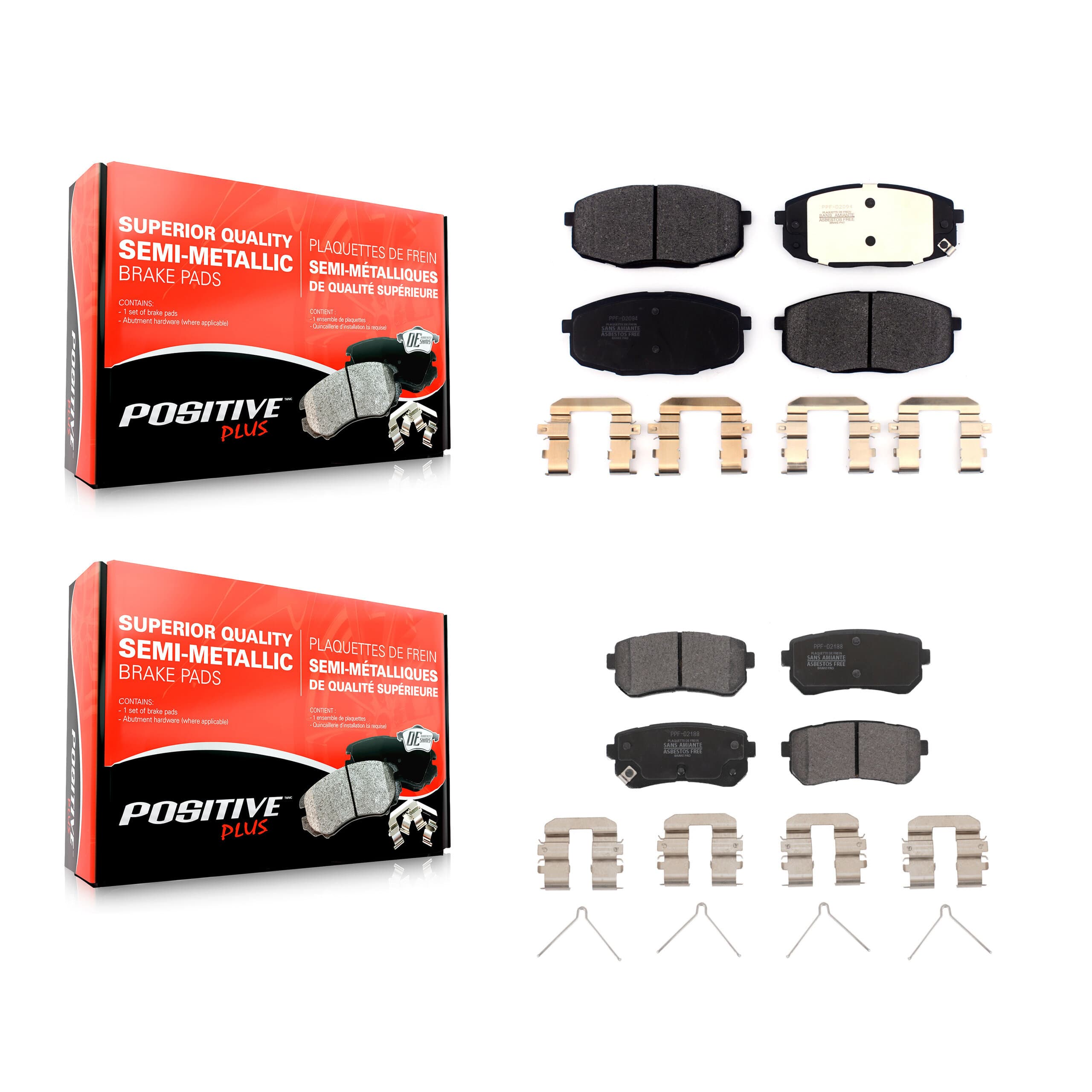 Positive Plus - KPF-100607 - Front and Rear Disc Brake Pad Kits image 1