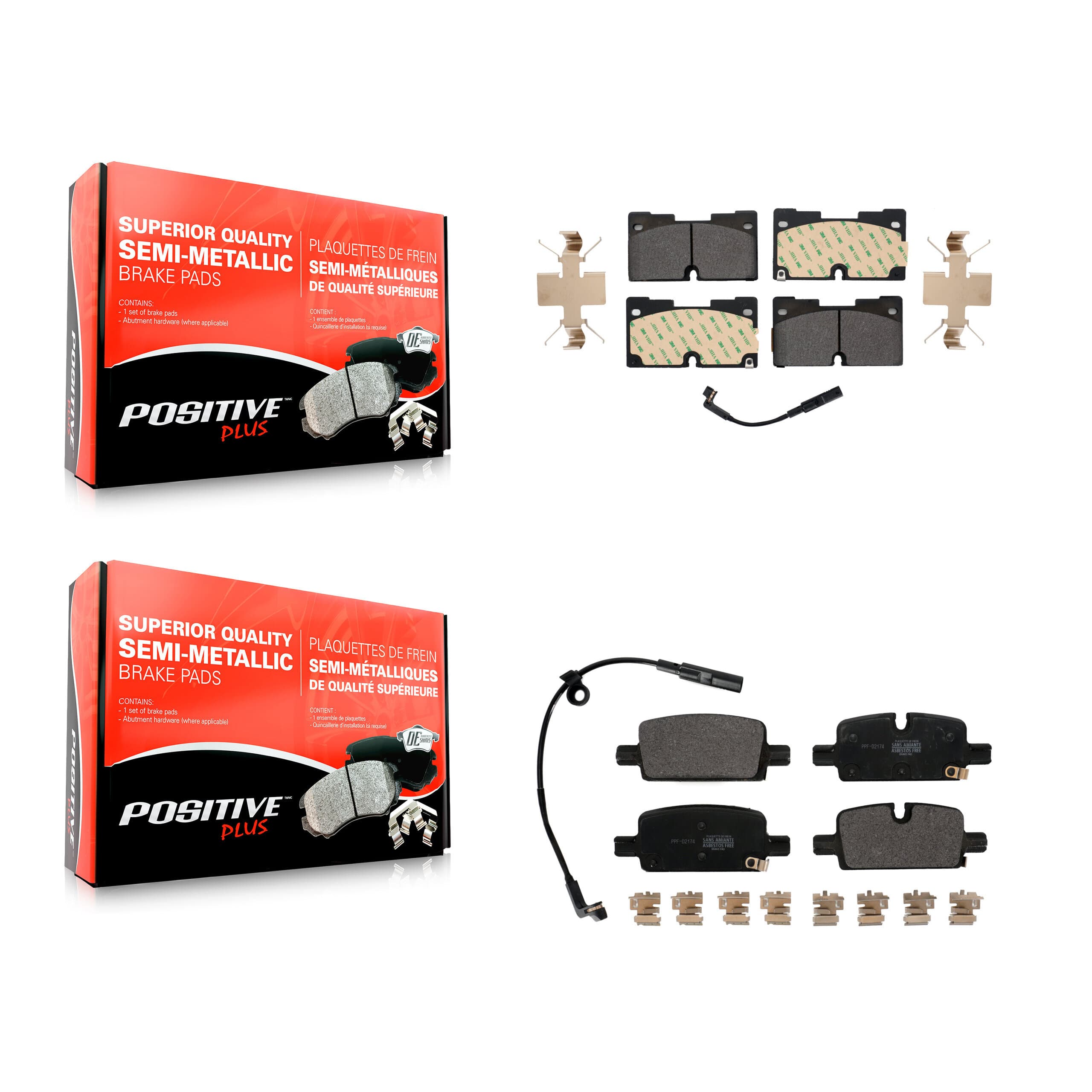 Positive Plus - KPF-100608 - Front and Rear Disc Brake Pad Kits image 1