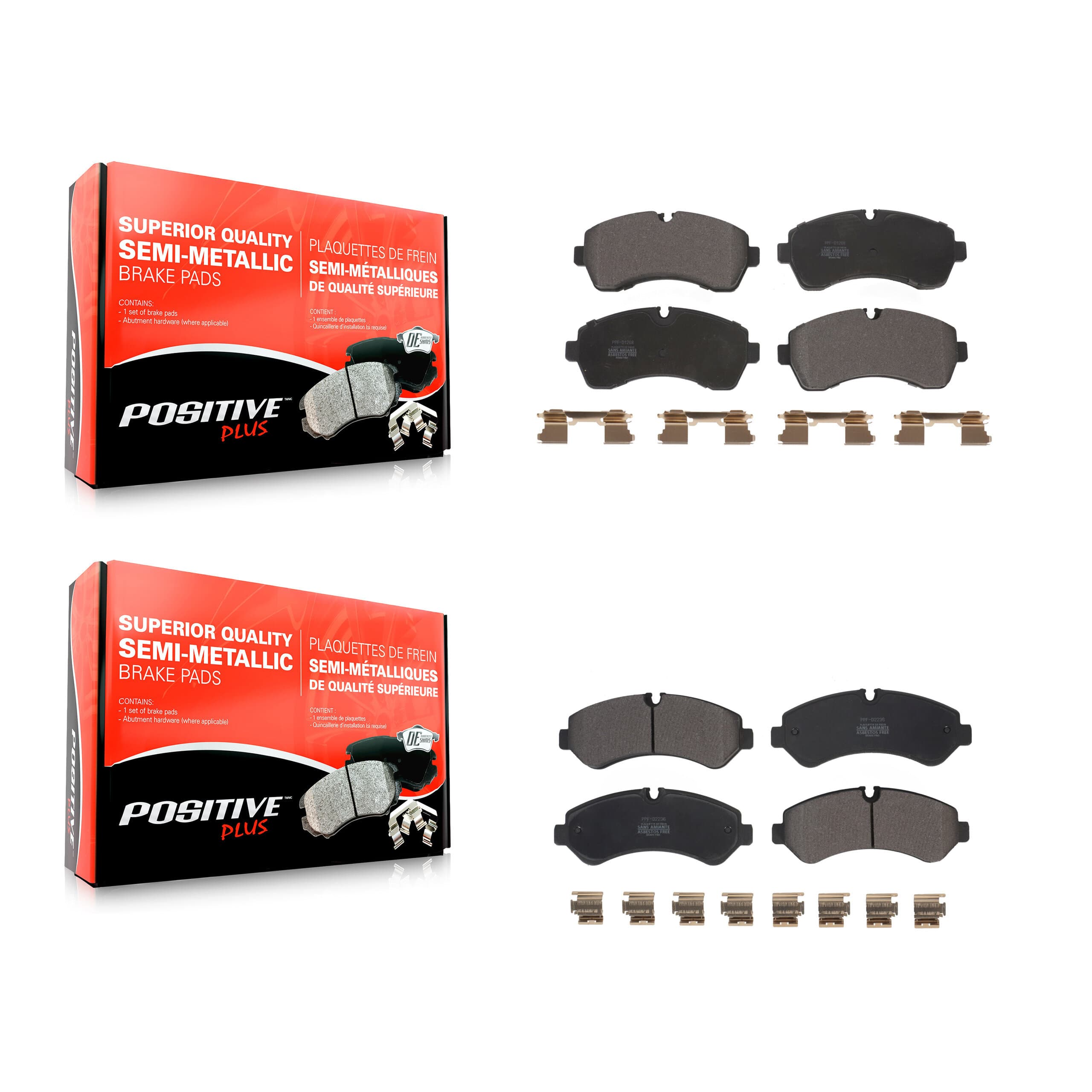Positive Plus - KPF-100611 - Front and Rear Disc Brake Pad Kits image 1