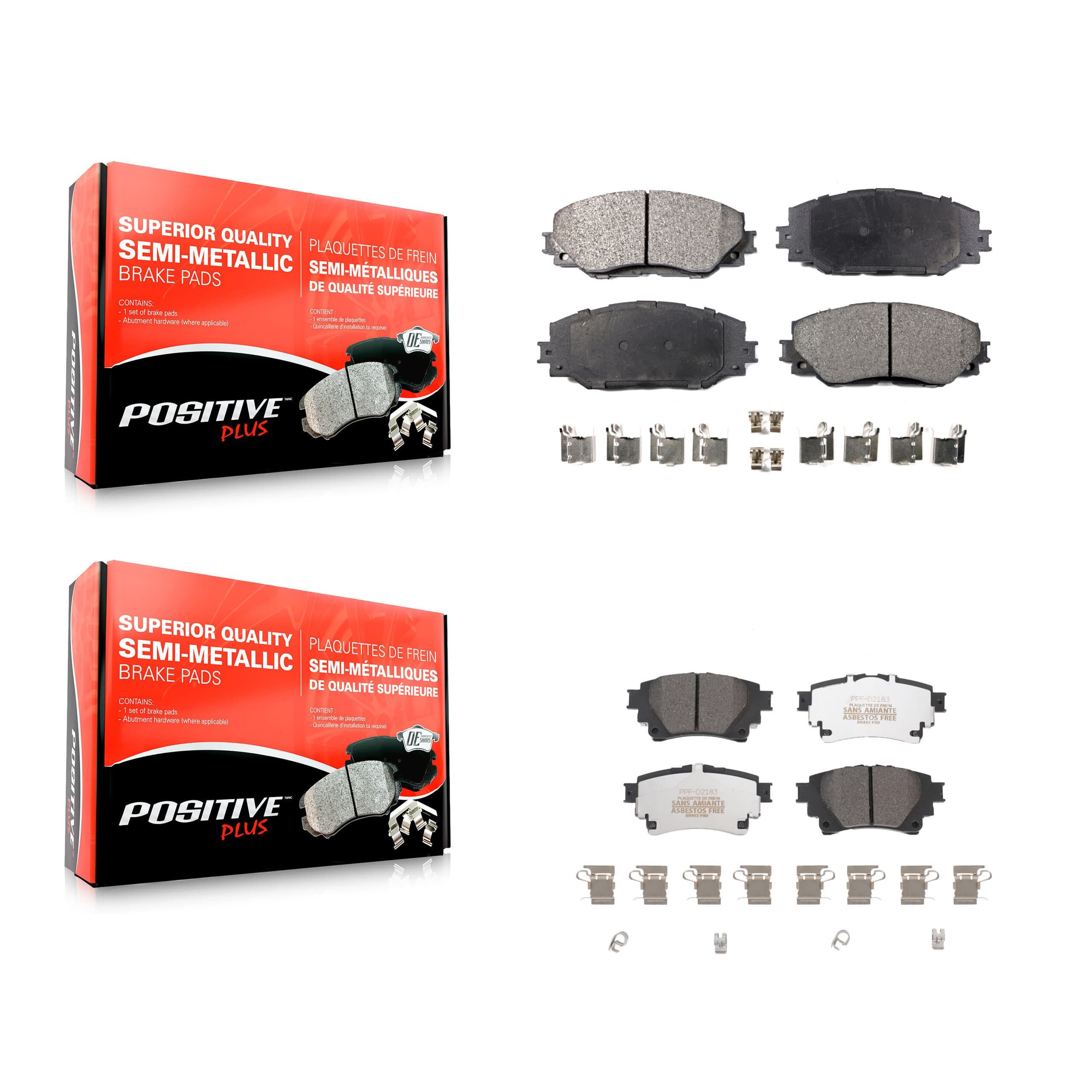 Positive Plus - KPF-100613 - Front and Rear Disc Brake Pad Kits image 1
