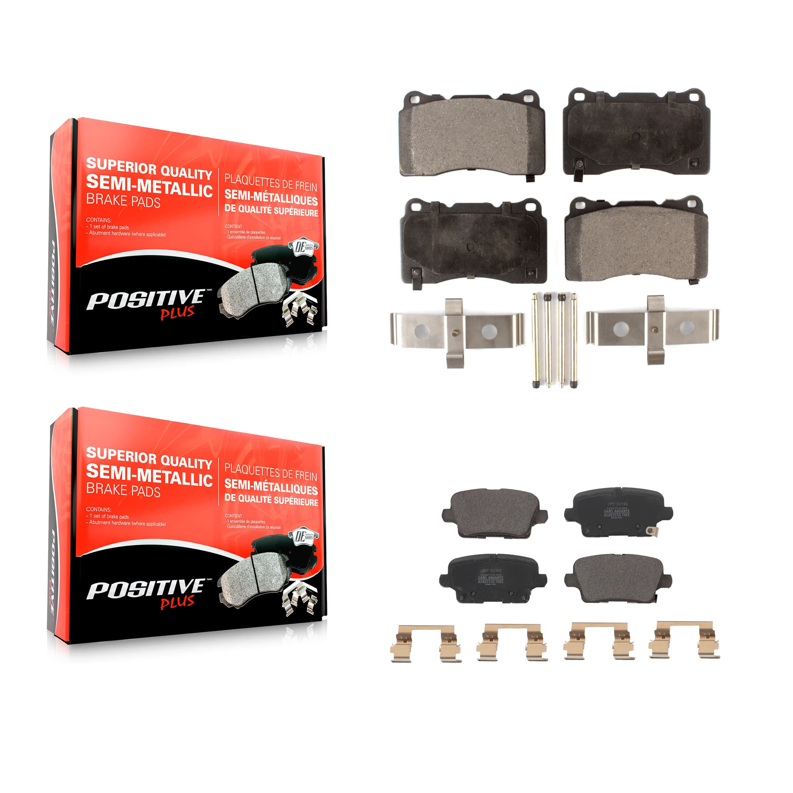Positive Plus - KPF-100616 - Front and Rear Disc Brake Pad Kits image 1