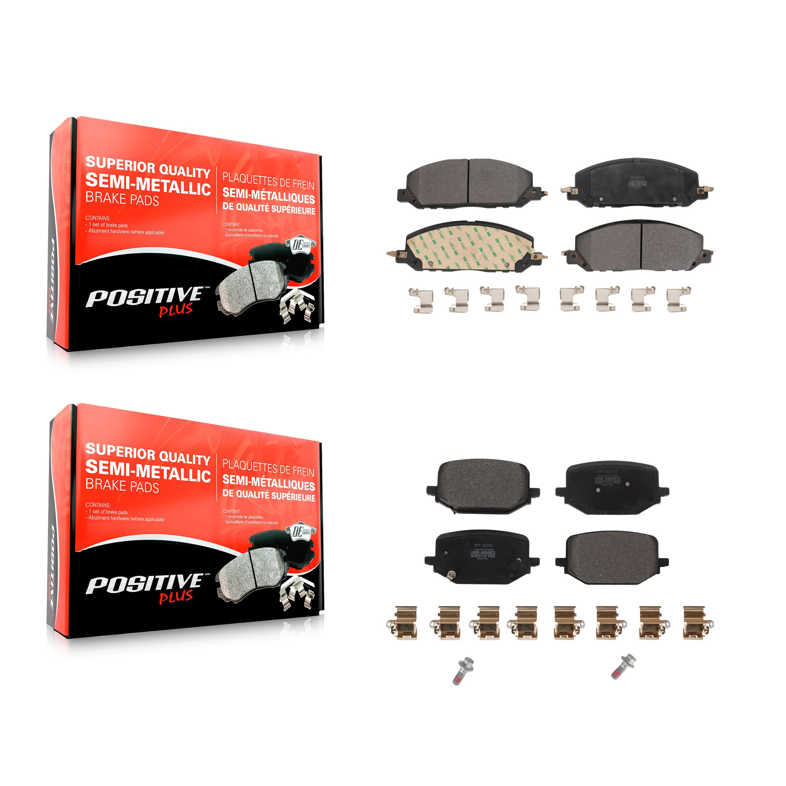 Positive Plus - KPF-100632 - Front and Rear Disc Brake Pad Kits image 1
