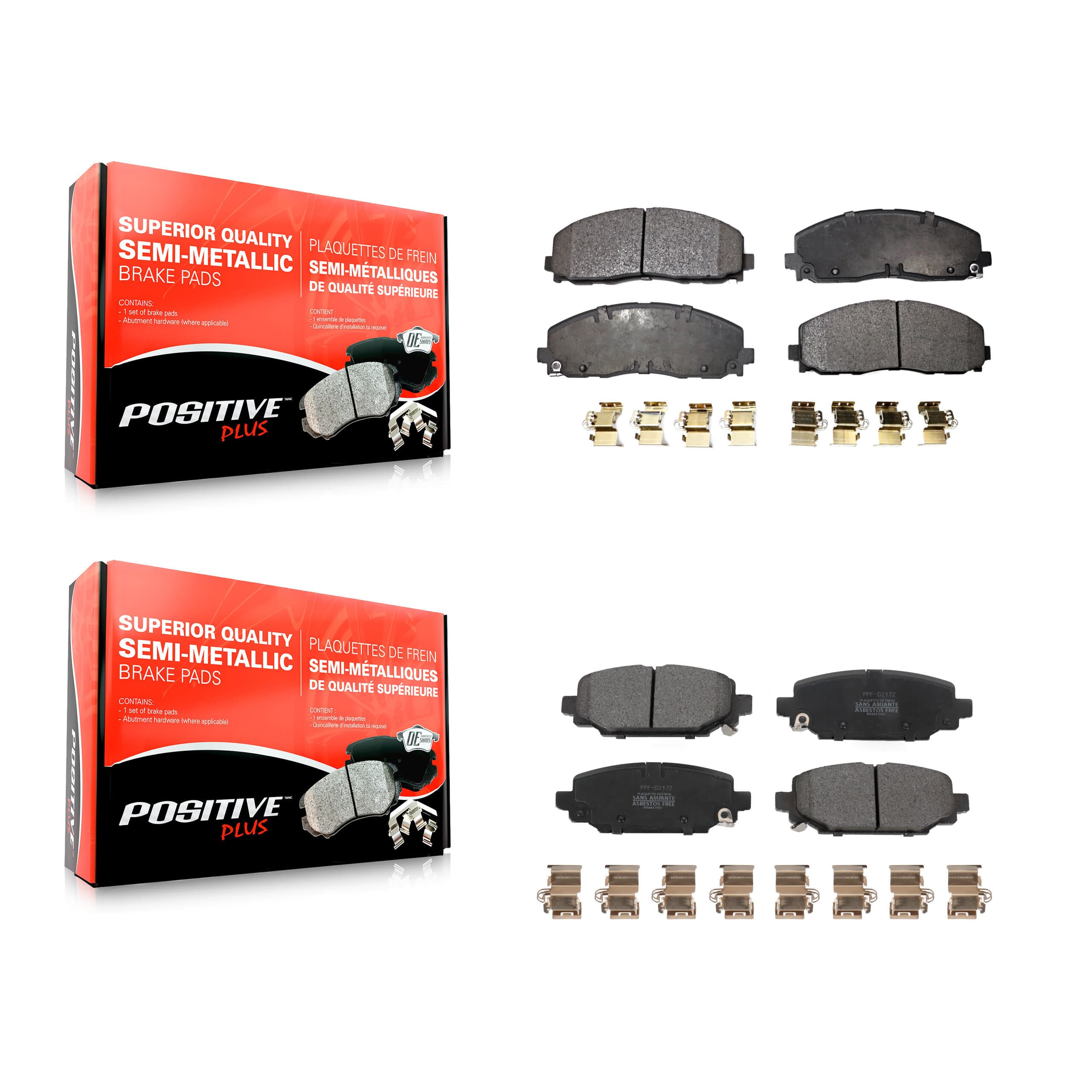 Positive Plus - KPF-100633 - Front and Rear Disc Brake Pad Kits image 1
