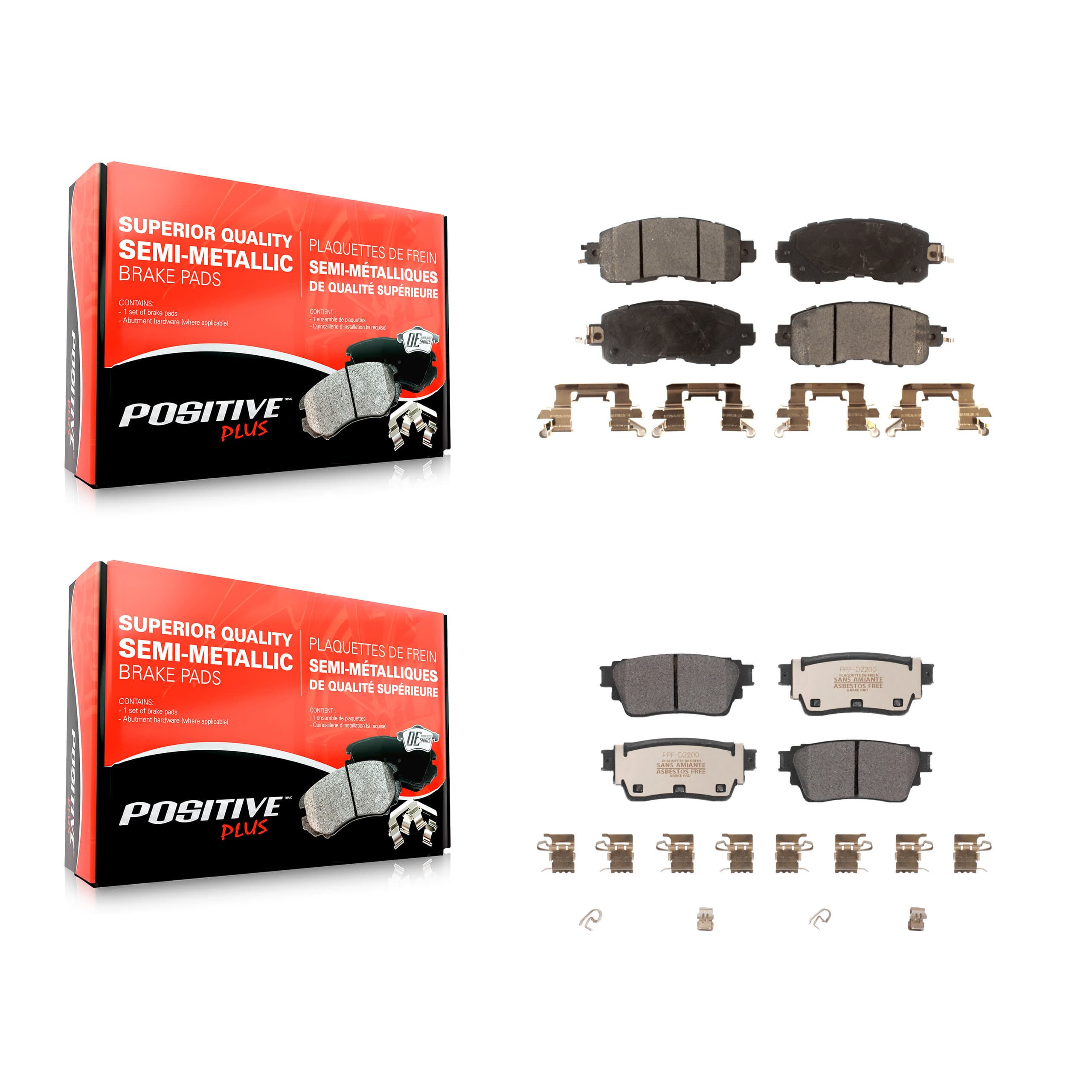 Positive Plus - KPF-100635 - Front and Rear Disc Brake Pad Kits image 1