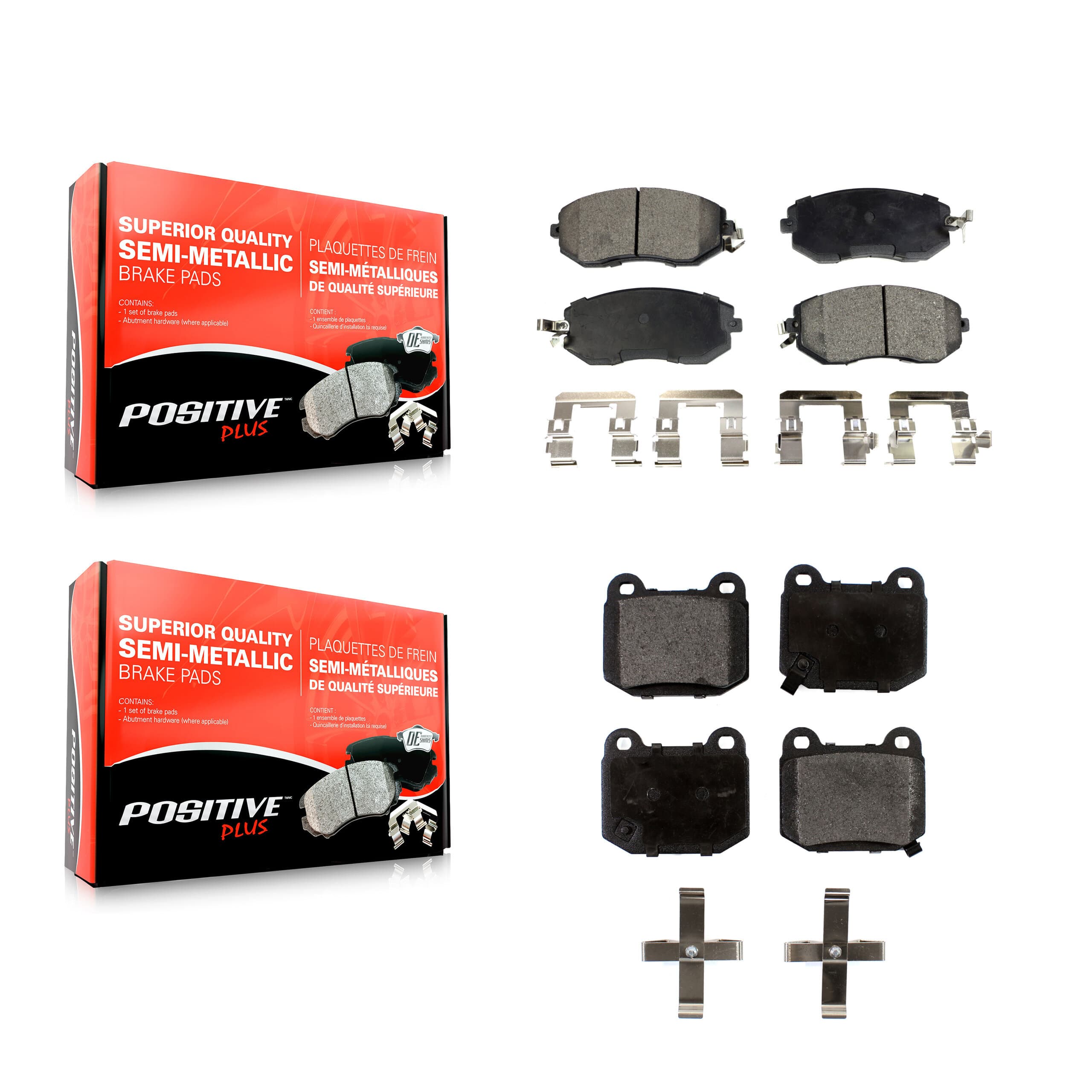 Positive Plus - KPF-100643 - Front and Rear Disc Brake Pad Kits image 1