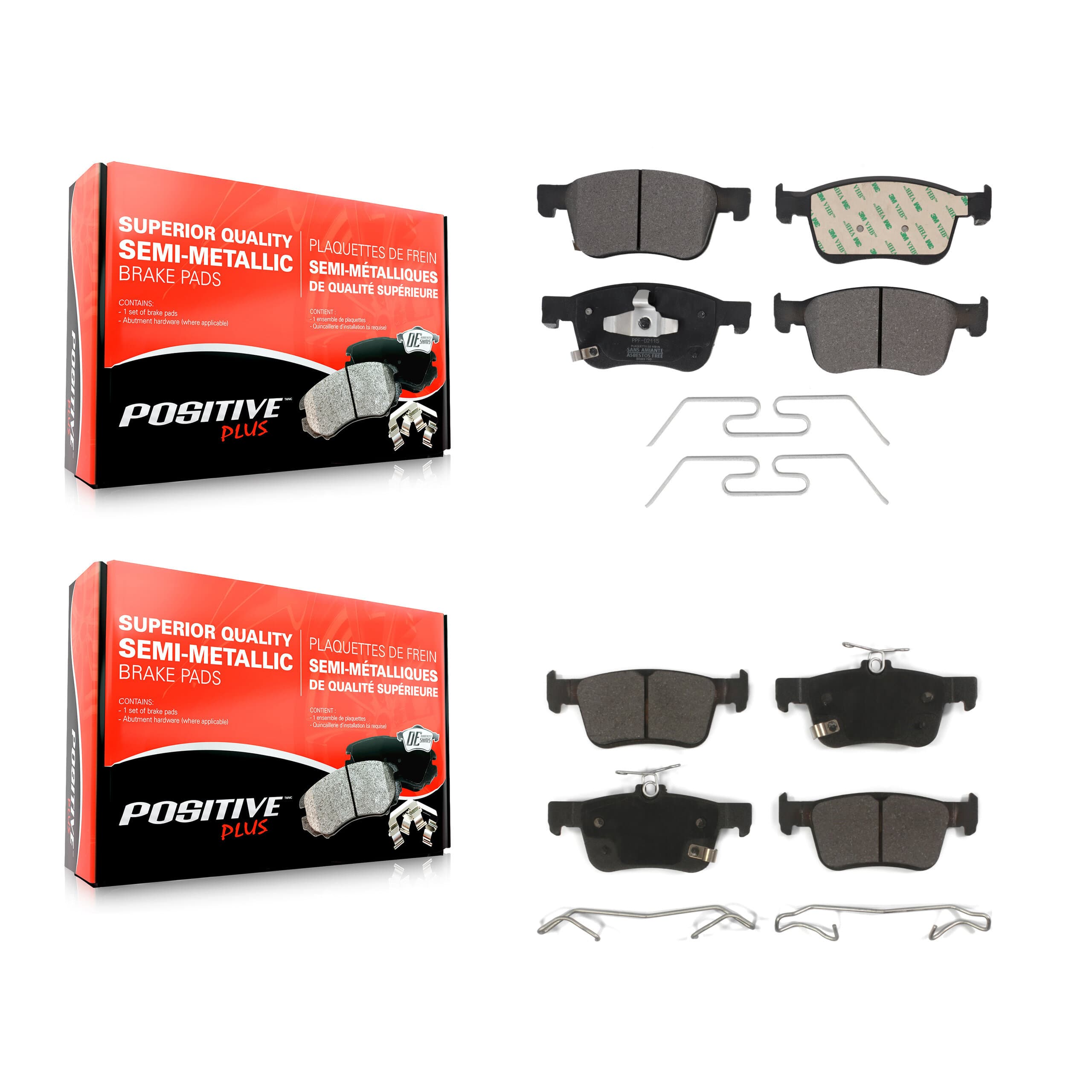 Positive Plus - KPF-100649 - Front and Rear Disc Brake Pad Kits image 1