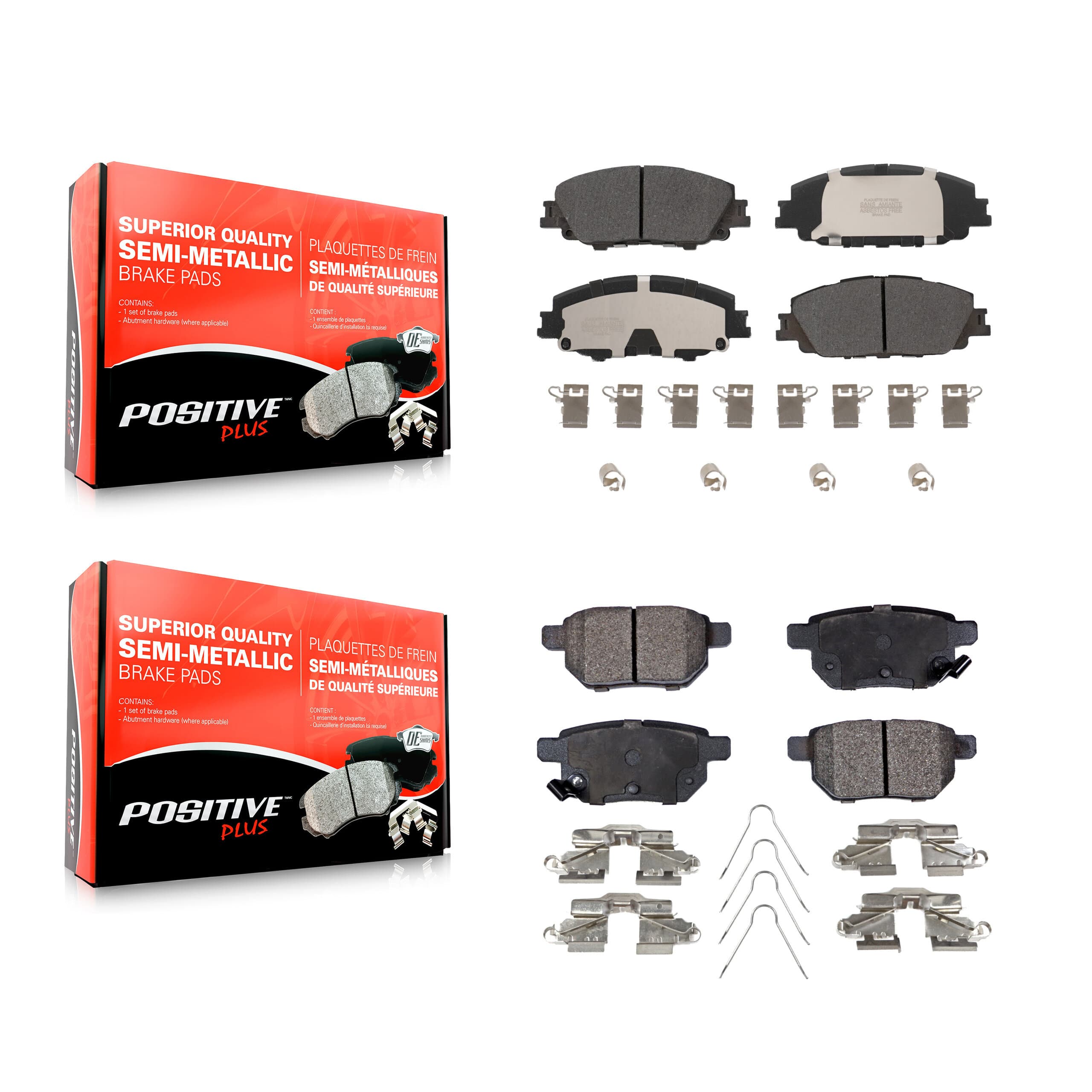 Positive Plus - KPF-100658 - Front and Rear Disc Brake Pad Kits image 1