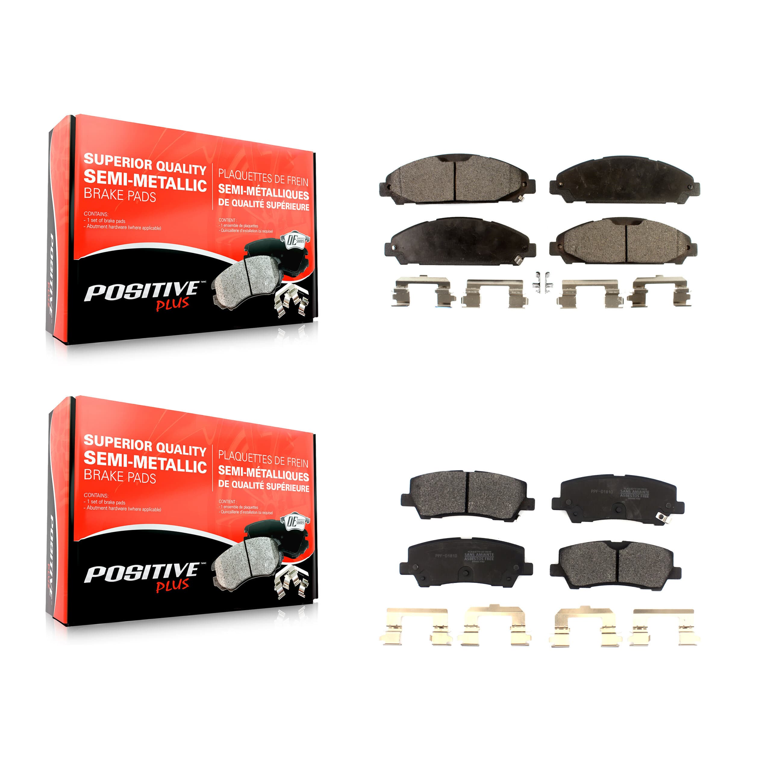 Positive Plus - KPF-100659 - Front and Rear Disc Brake Pad Kits image 1