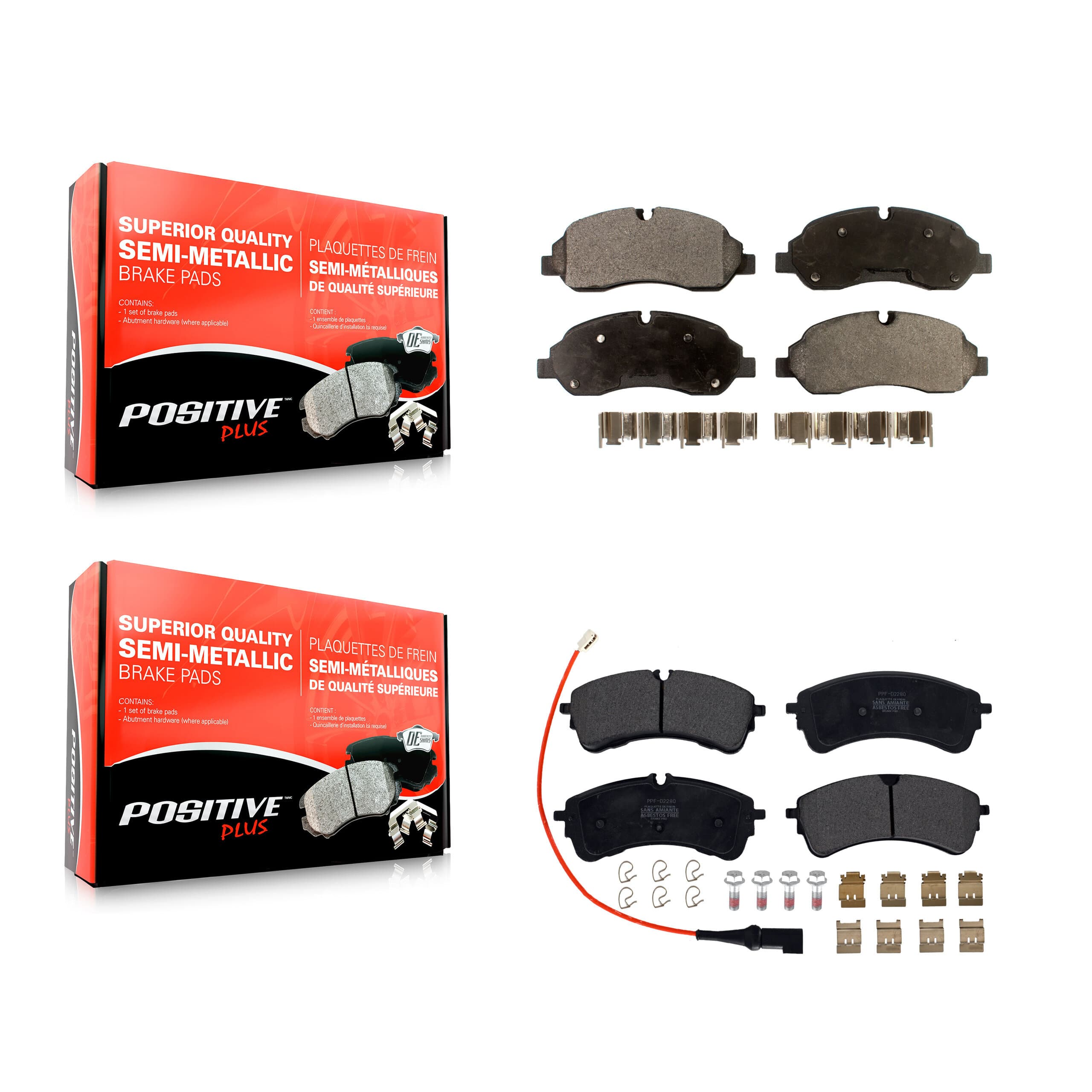 Positive Plus - KPF-100675 - Front and Rear Disc Brake Pad Kits image 1