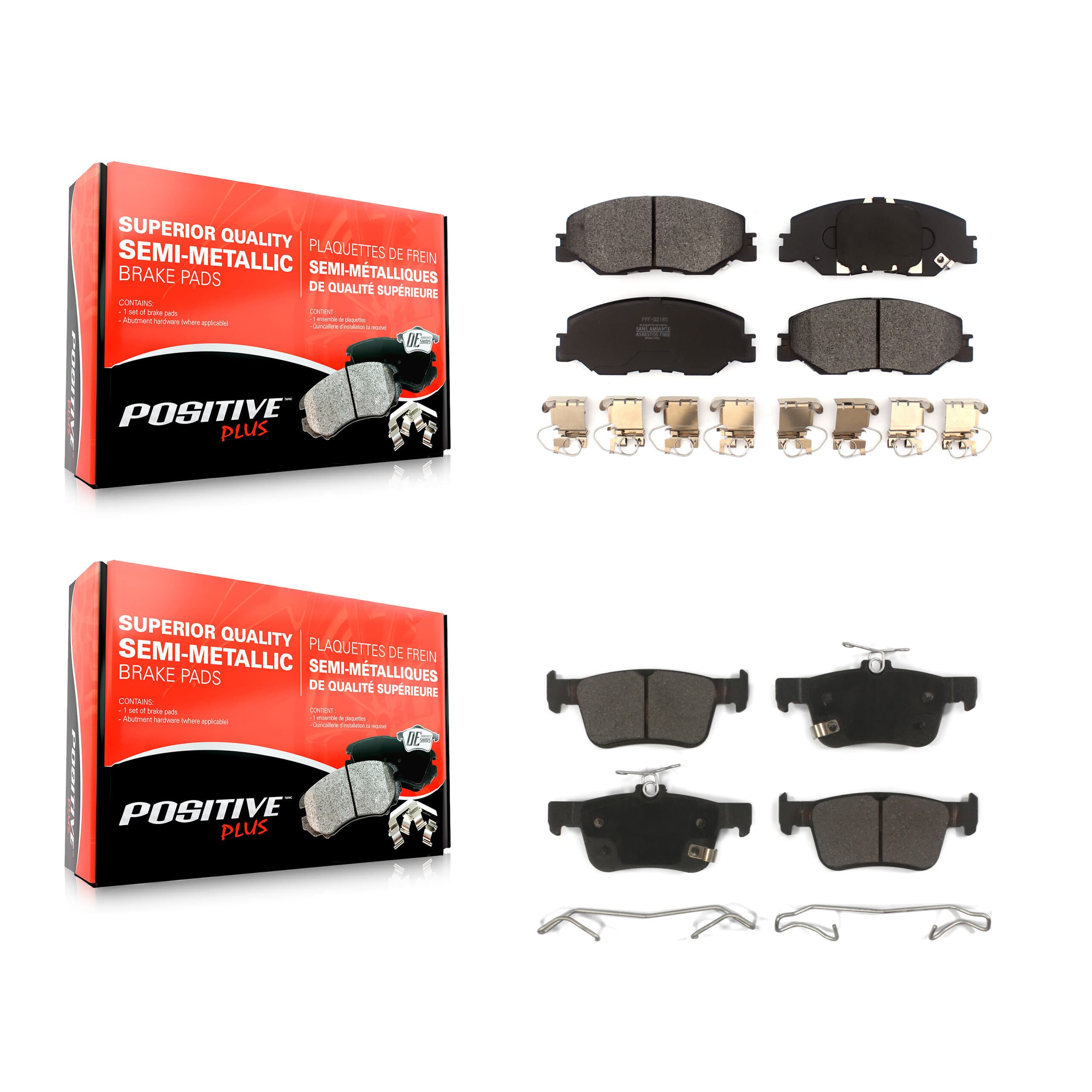 Positive Plus - KPF-100679 - Front and Rear Disc Brake Pad Kits image 1