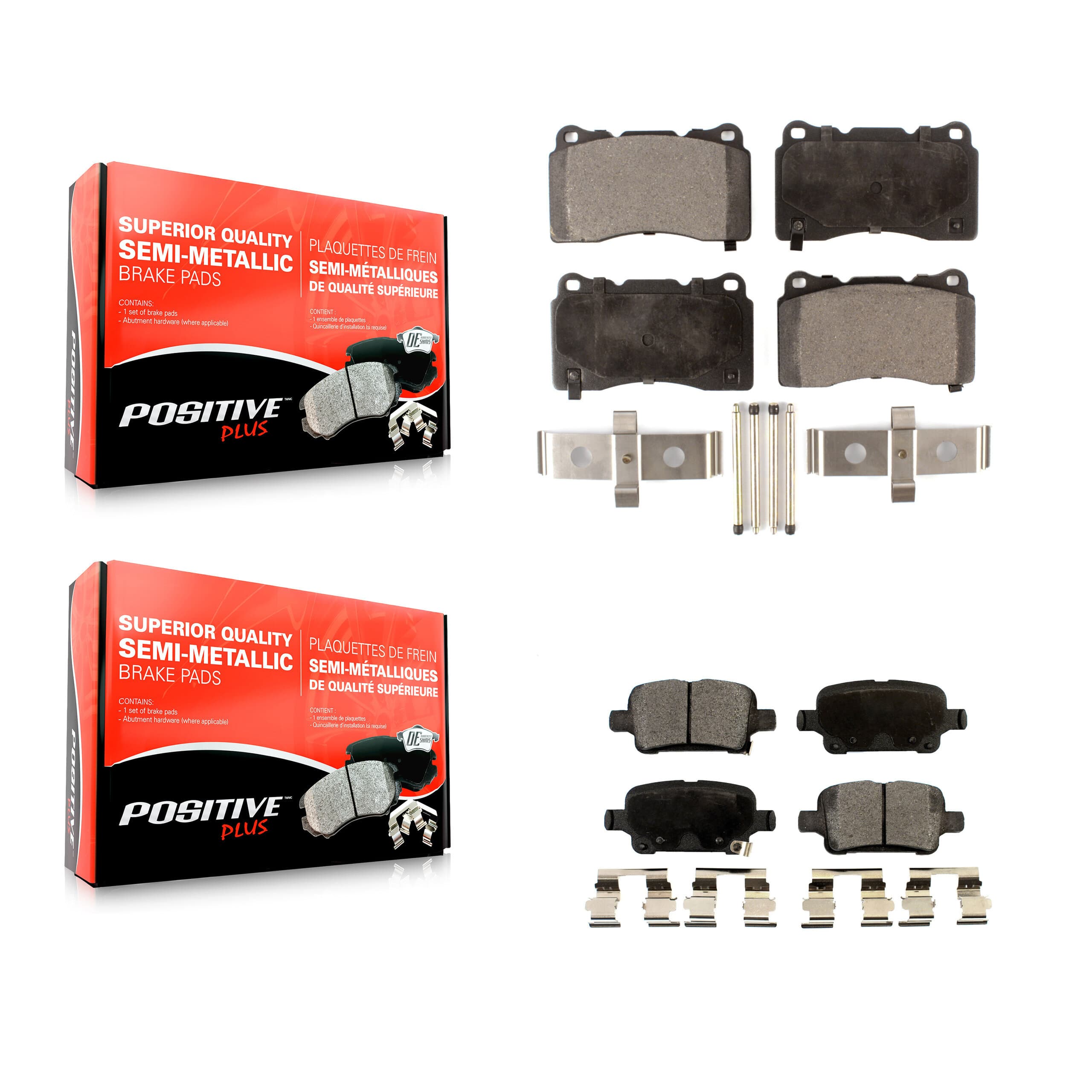Positive Plus - KPF-100681 - Front and Rear Disc Brake Pad Kits image 1