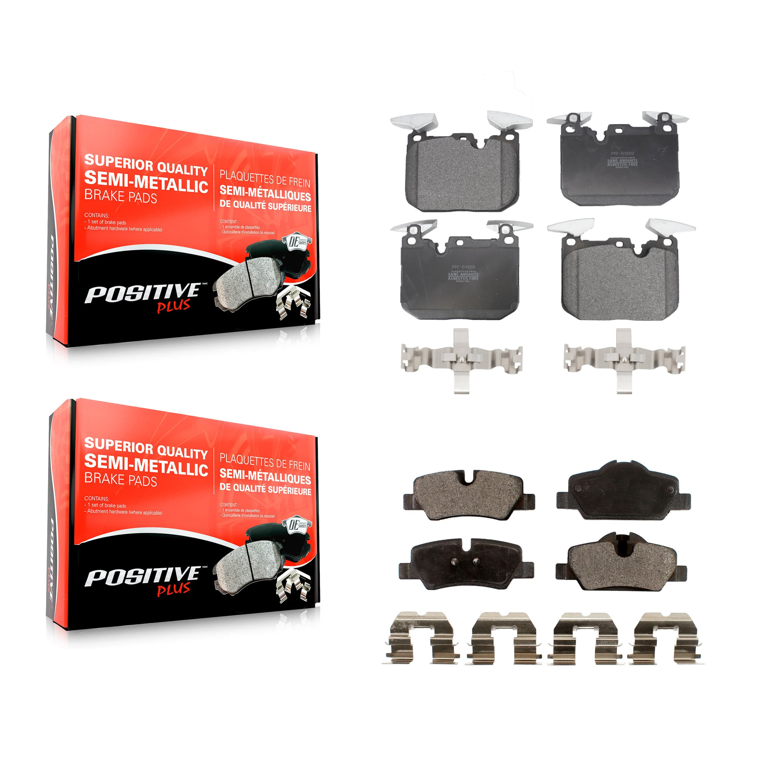 Positive Plus - KPF-100683 - Front and Rear Disc Brake Pad Kits image 1