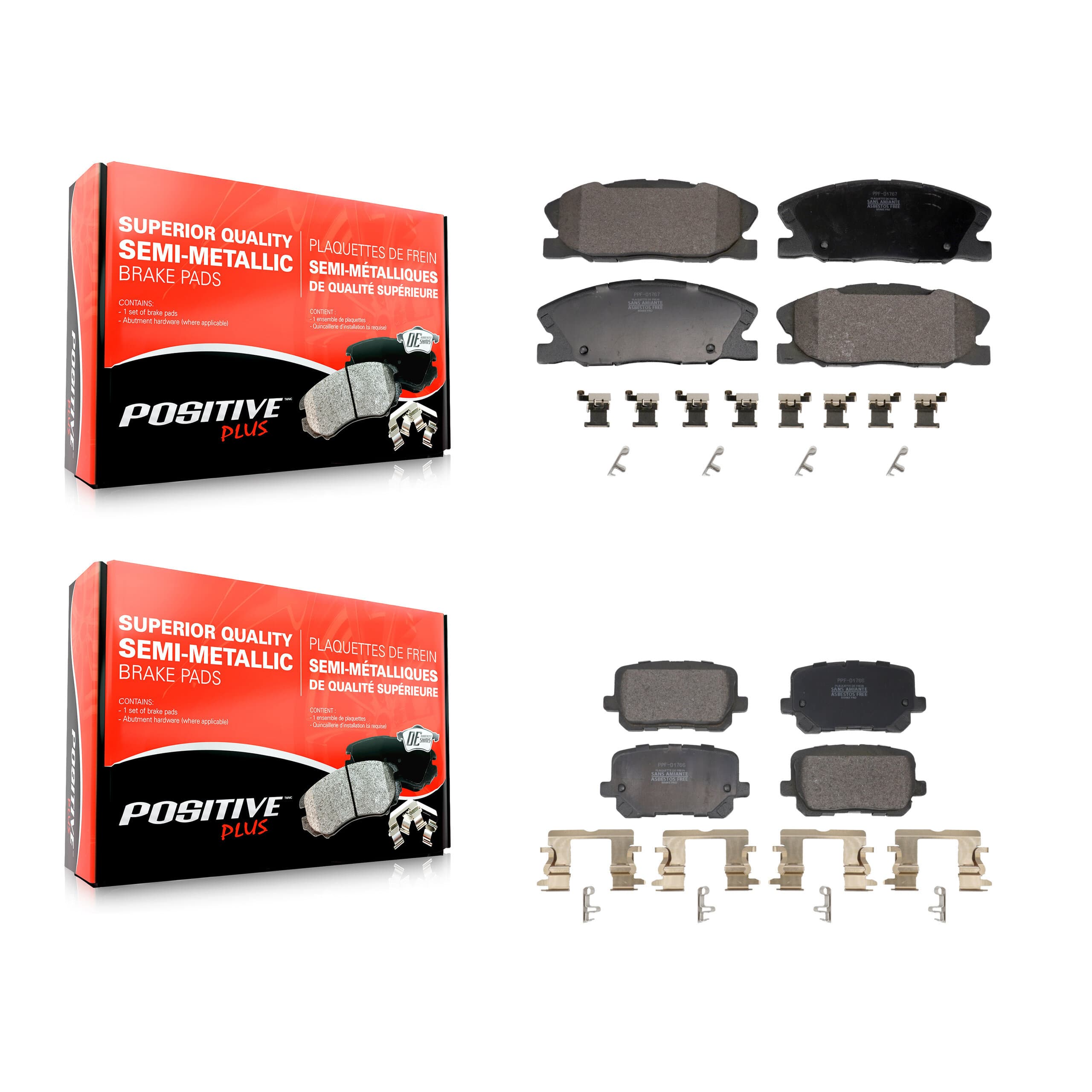 Positive Plus - KPF-100689 - Front and Rear Disc Brake Pad Kits image 1