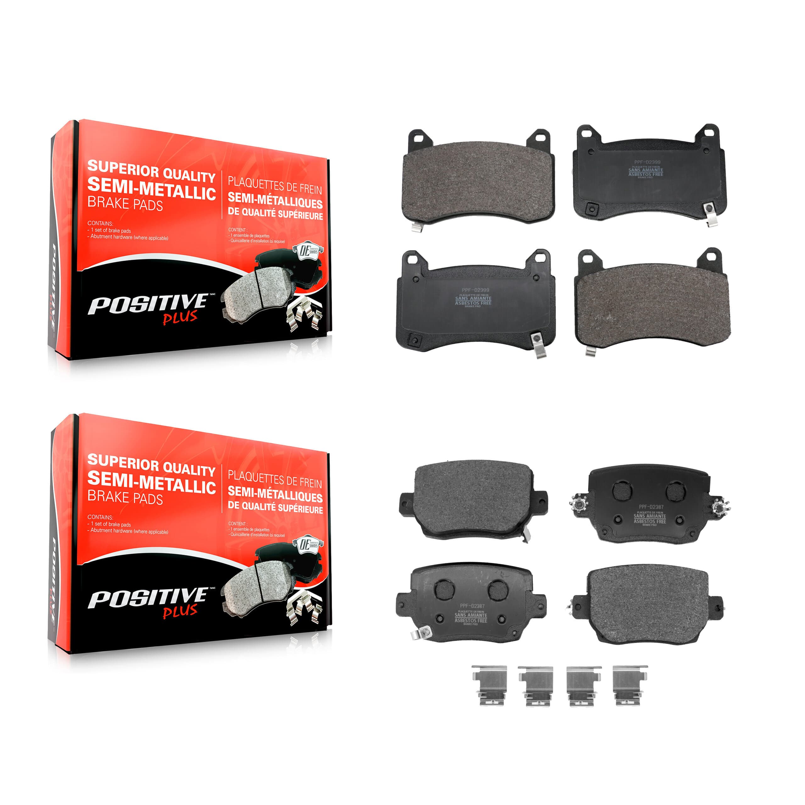Positive Plus - KPF-100704 - Front and Rear Disc Brake Pad Kits image 1