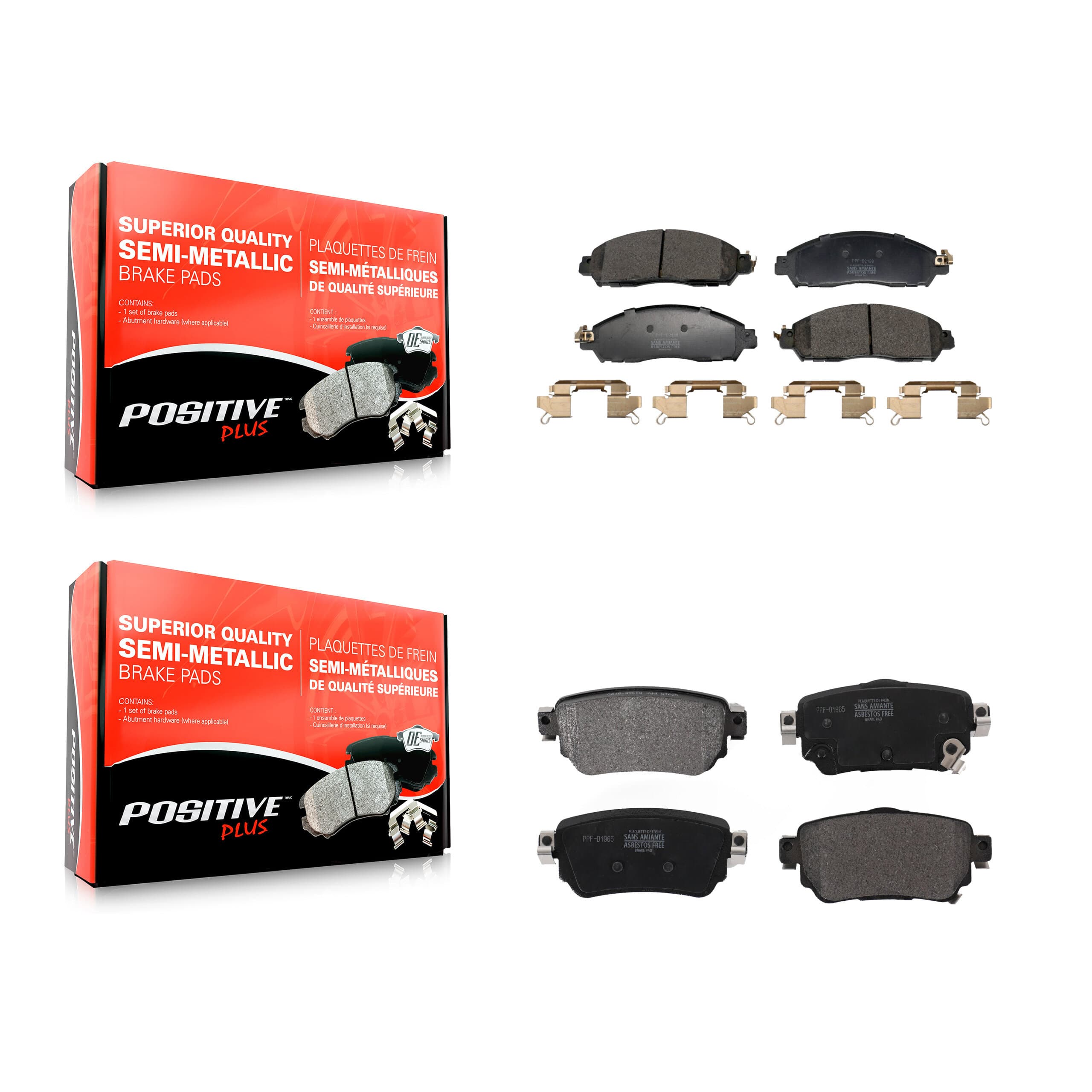 Positive Plus - KPF-100706 - Front and Rear Disc Brake Pad Kits image 1