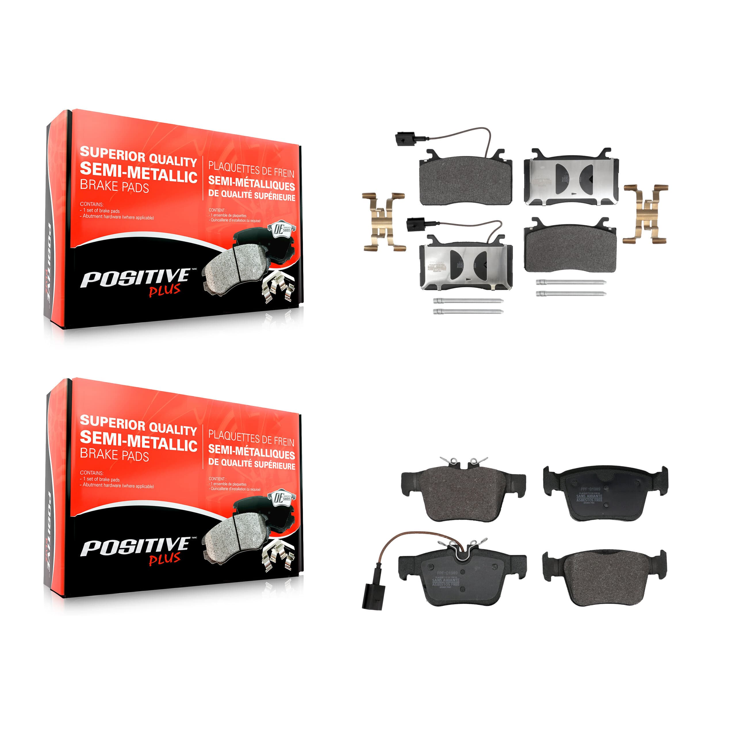 Positive Plus - KPF-100707 - Front and Rear Disc Brake Pad Kits image 1