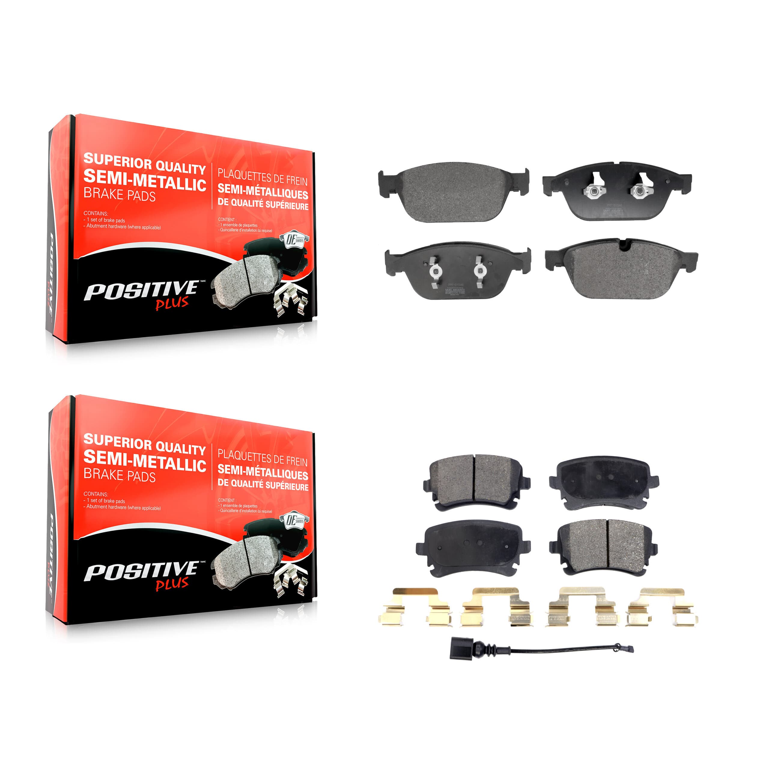 Positive Plus - KPF-100711 - Front and Rear Disc Brake Pad Kits image 1