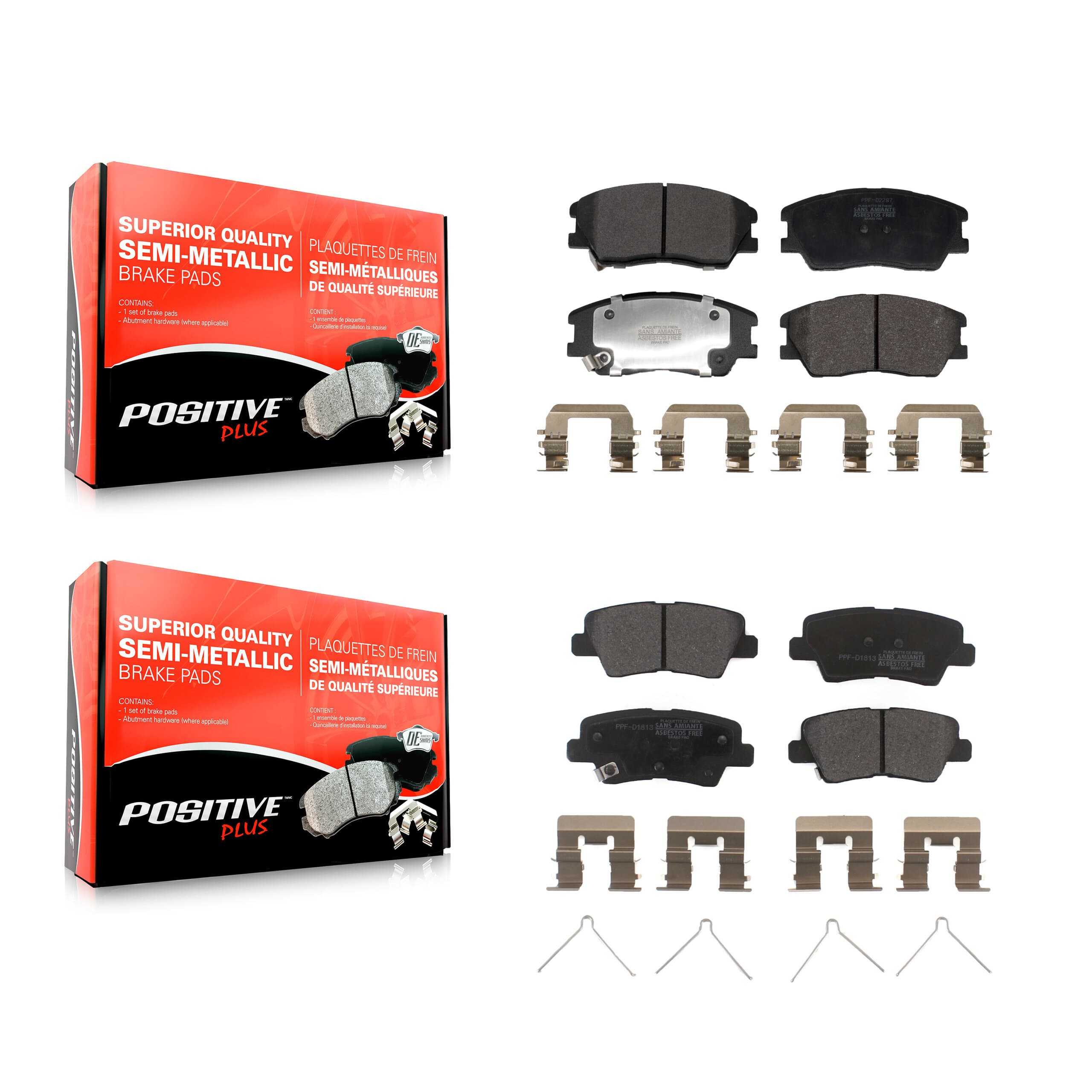 Positive Plus - KPF-100717 - Front and Rear Disc Brake Pad Kits image 1