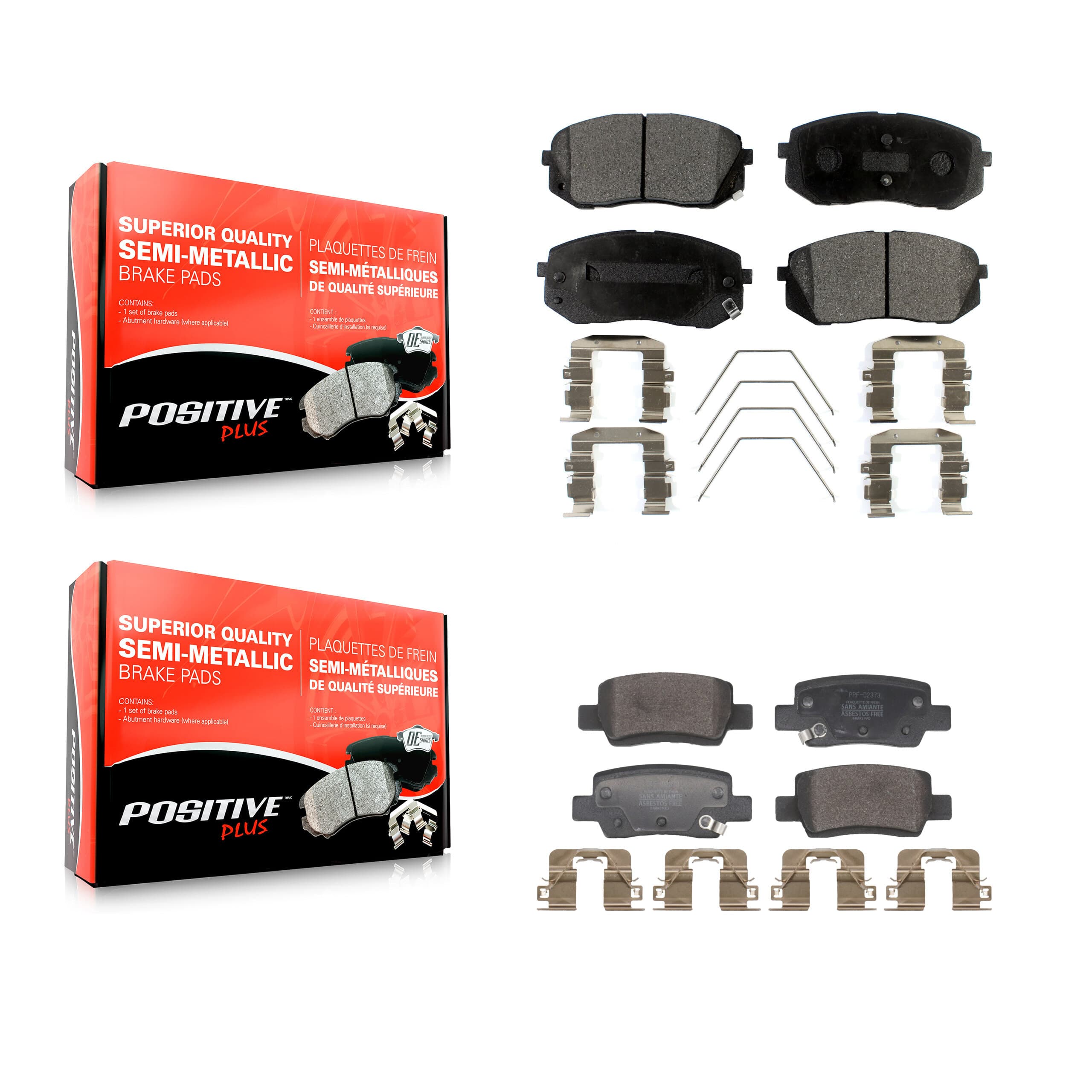 Positive Plus - KPF-100718 - Front and Rear Disc Brake Pad Kits image 1