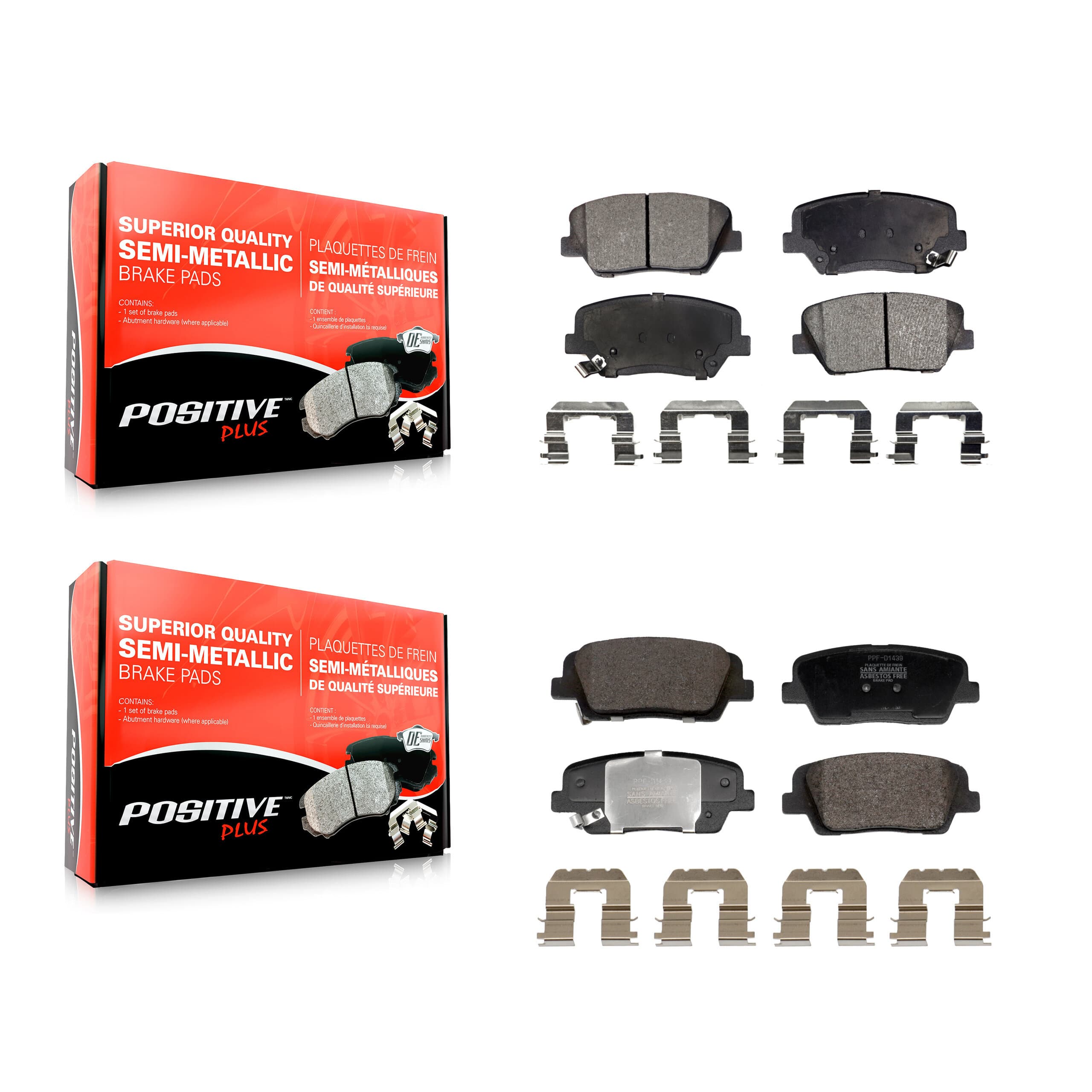 Positive Plus - KPF-100729 - Front and Rear Disc Brake Pad Kits image 1
