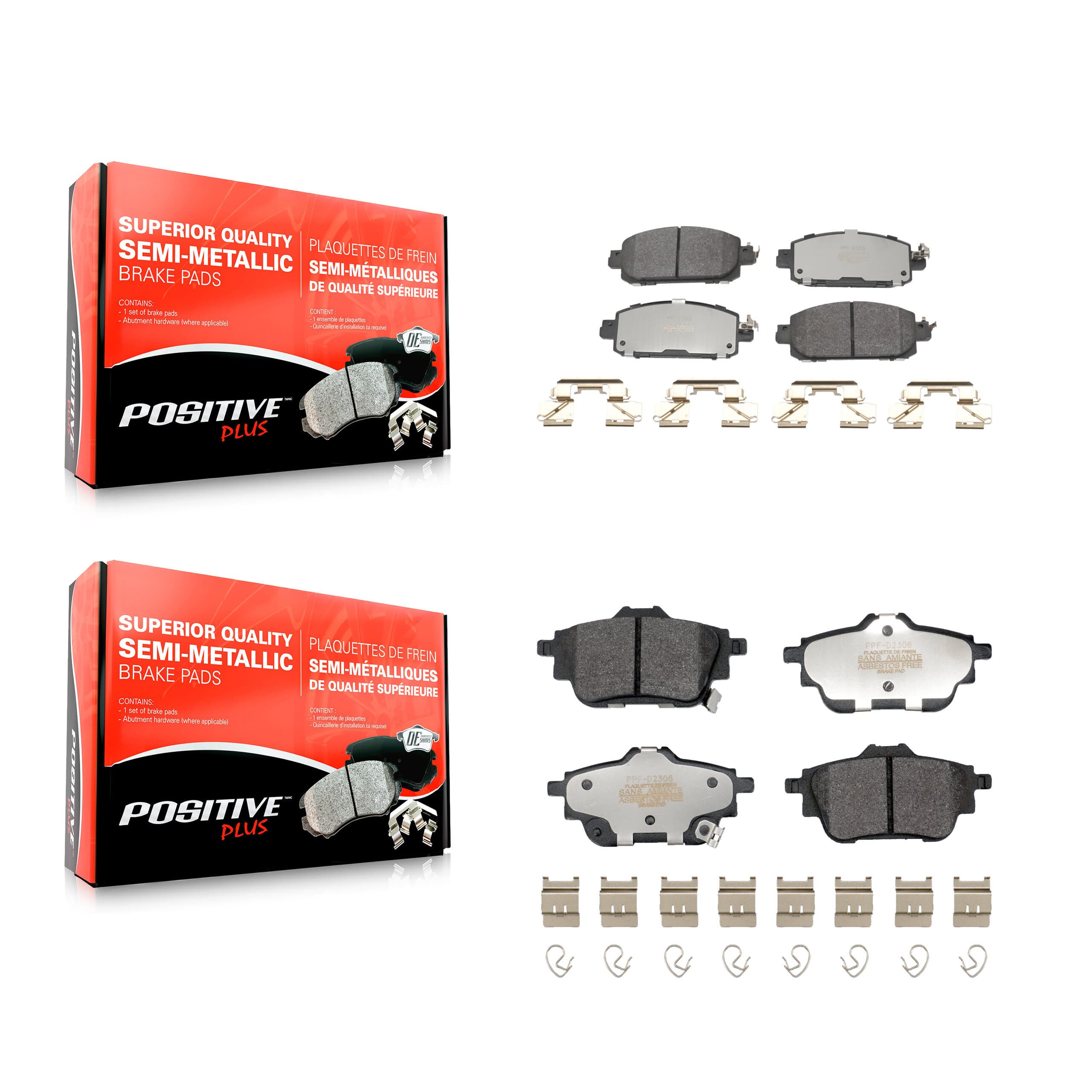 Positive Plus - KPF-100730 - Front and Rear Disc Brake Pad Kits image 1