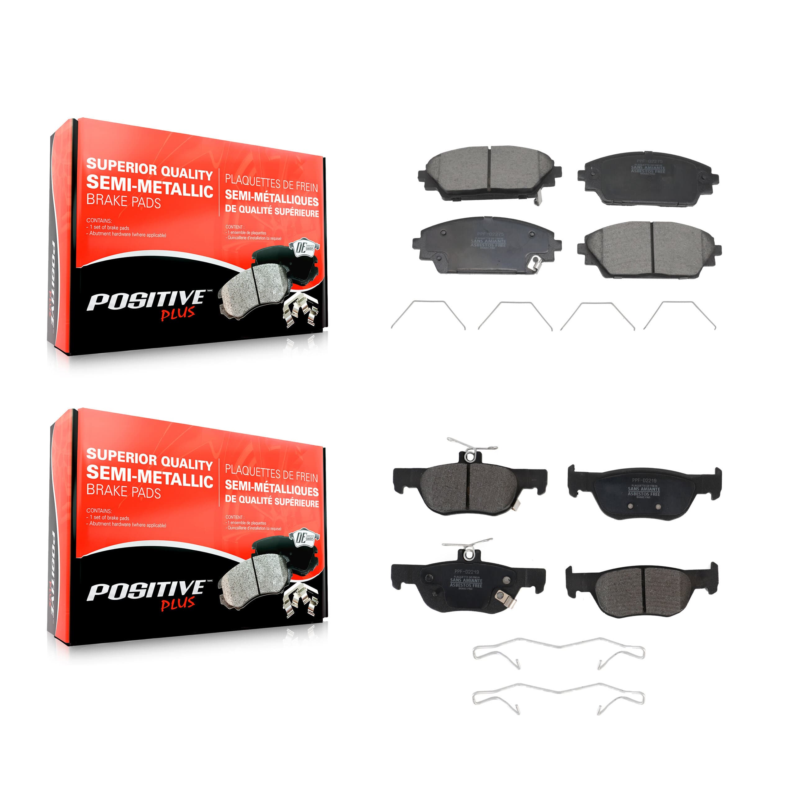 Positive Plus - KPF-100731 - Front and Rear Disc Brake Pad Kits image 1