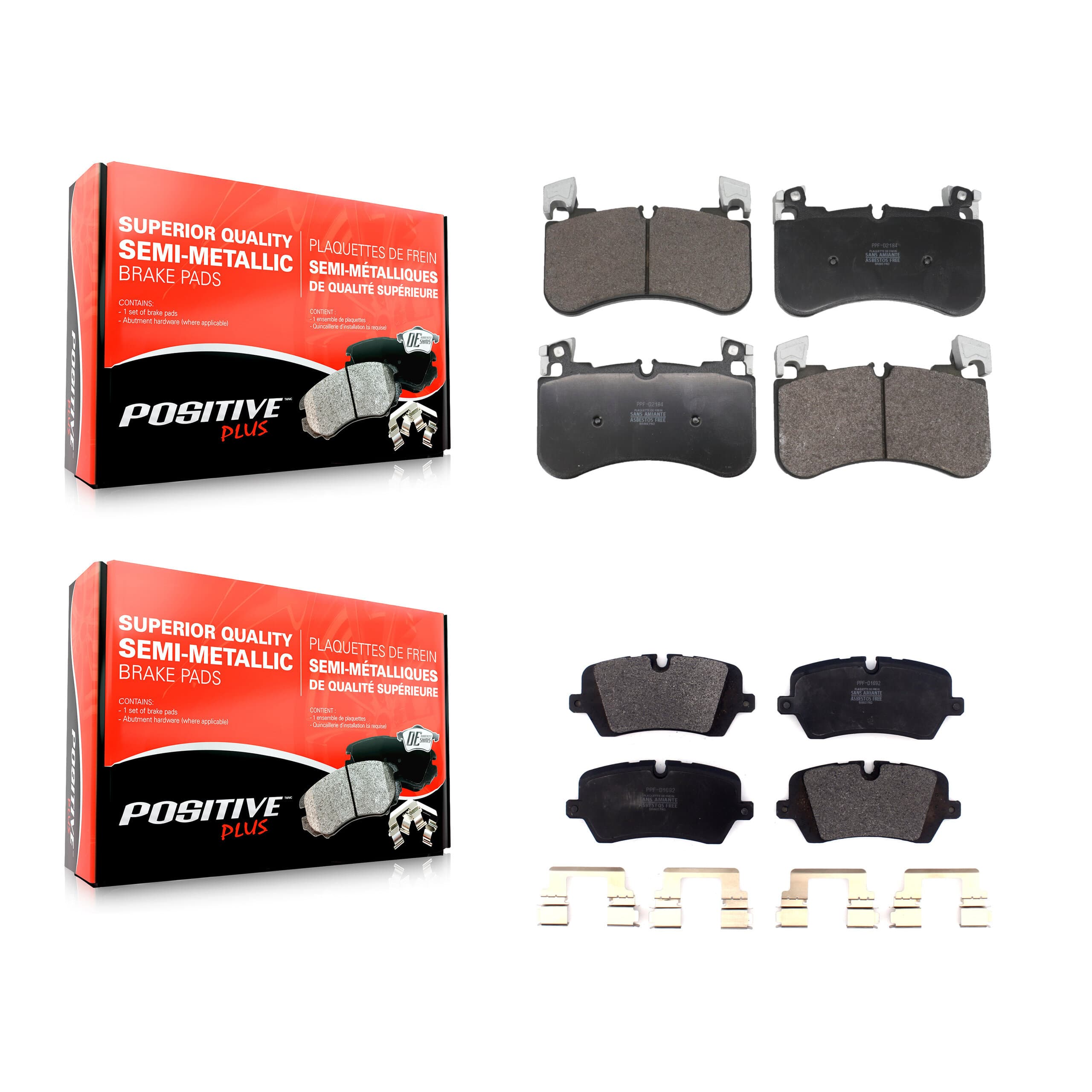 Positive Plus - KPF-100732 - Front and Rear Disc Brake Pad Kits image 1