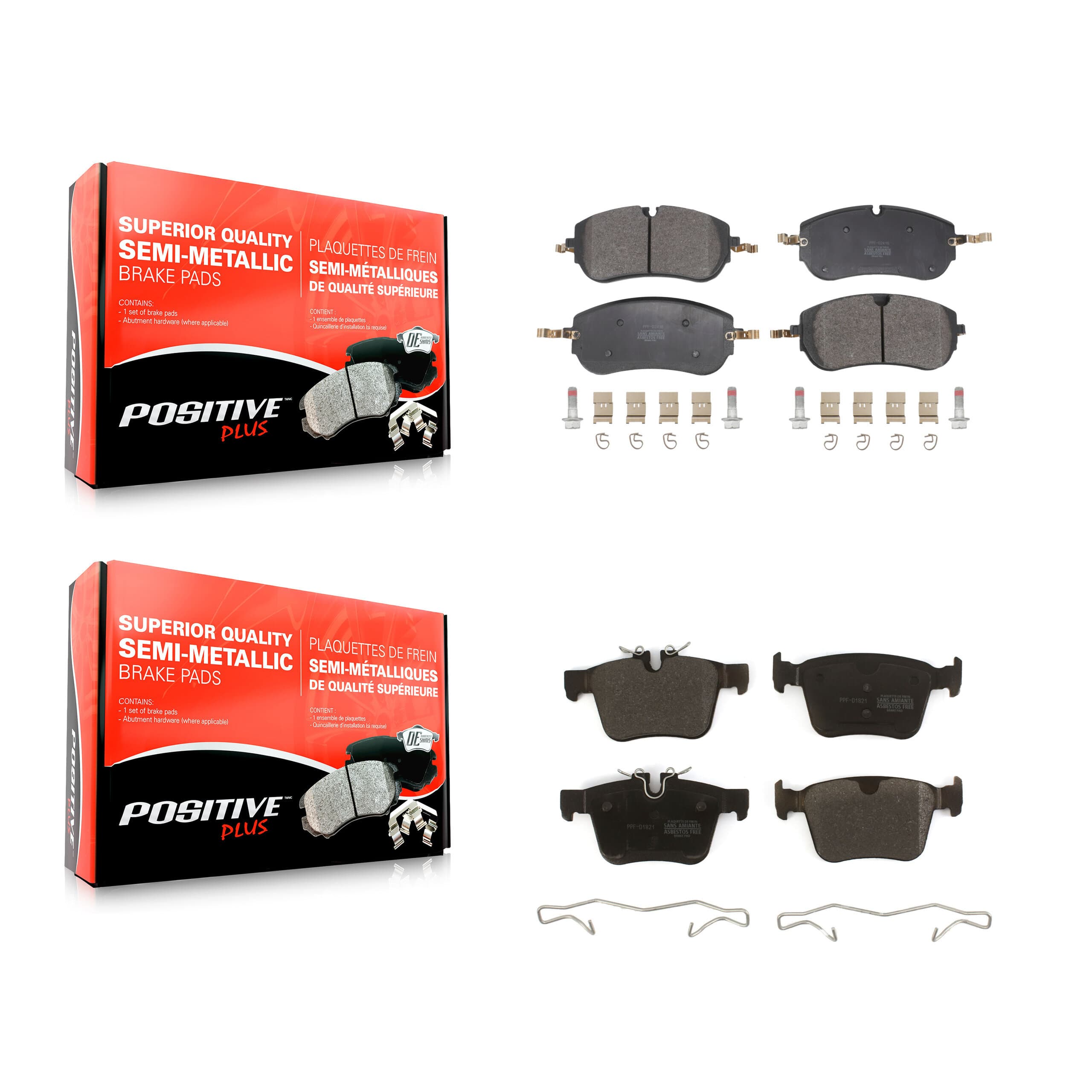 Positive Plus - KPF-100747 - Front and Rear Disc Brake Pad Kits image 1