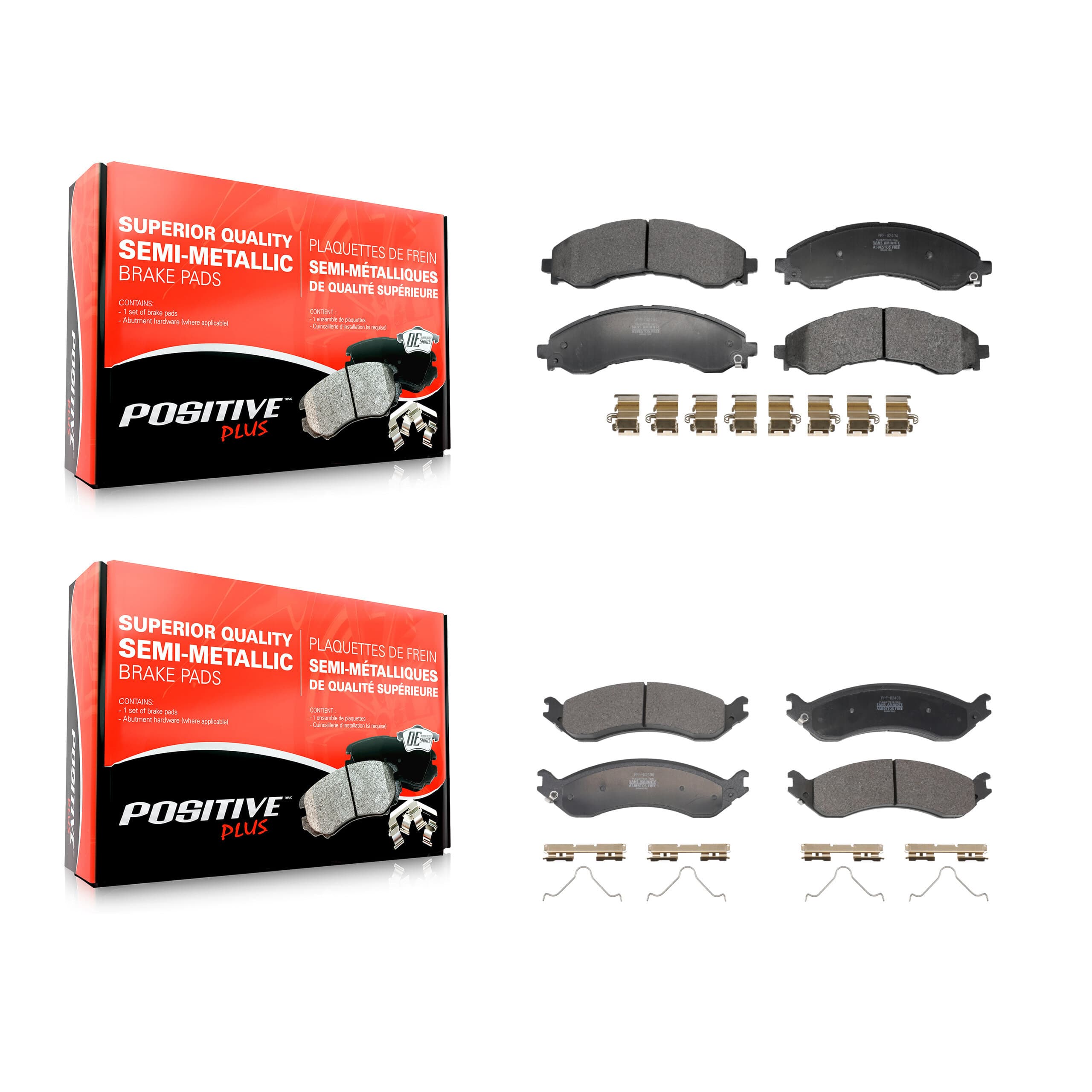 Positive Plus - KPF-100752 - Front and Rear Disc Brake Pad Kits image 1