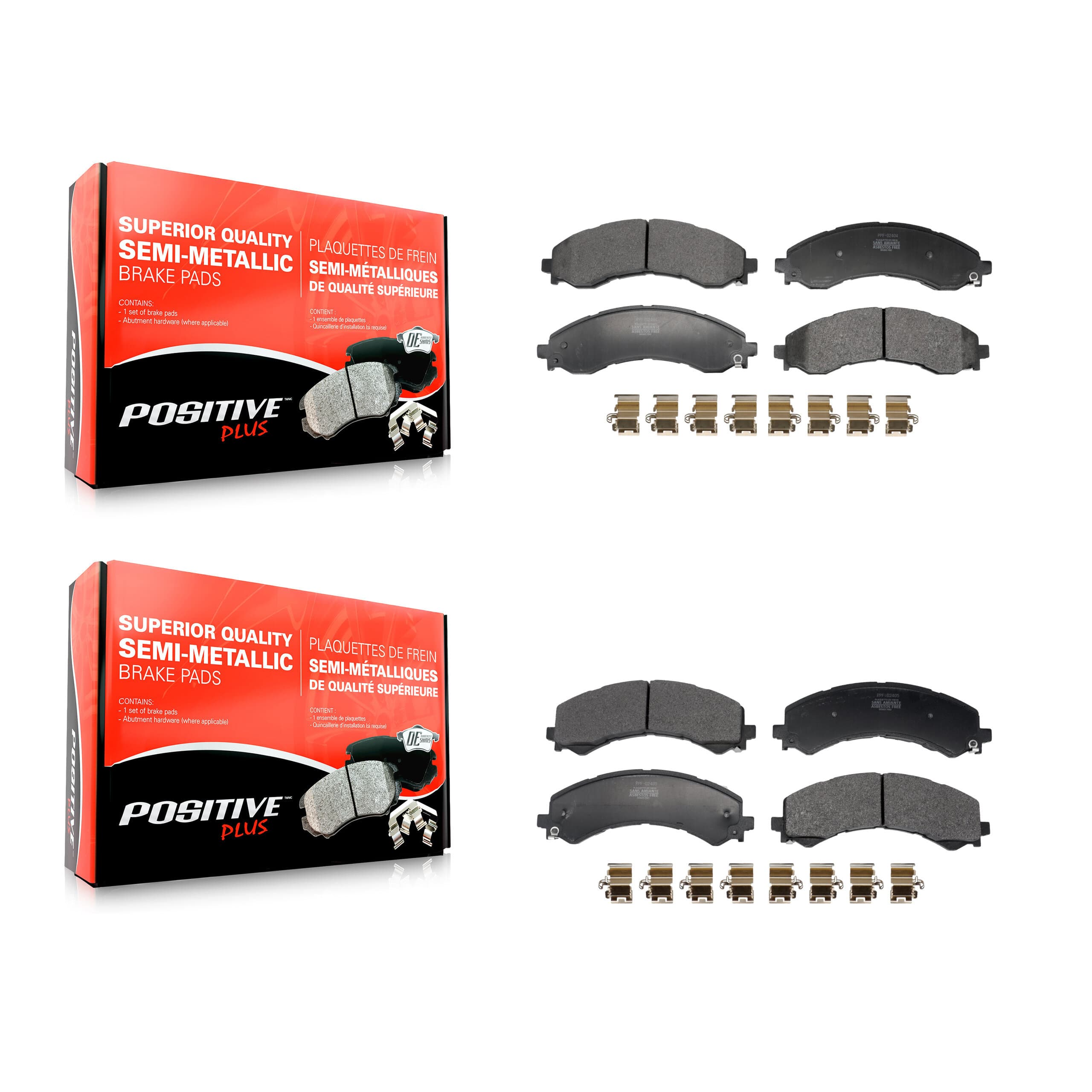 Positive Plus - KPF-100753 - Front and Rear Disc Brake Pad Kits image 1