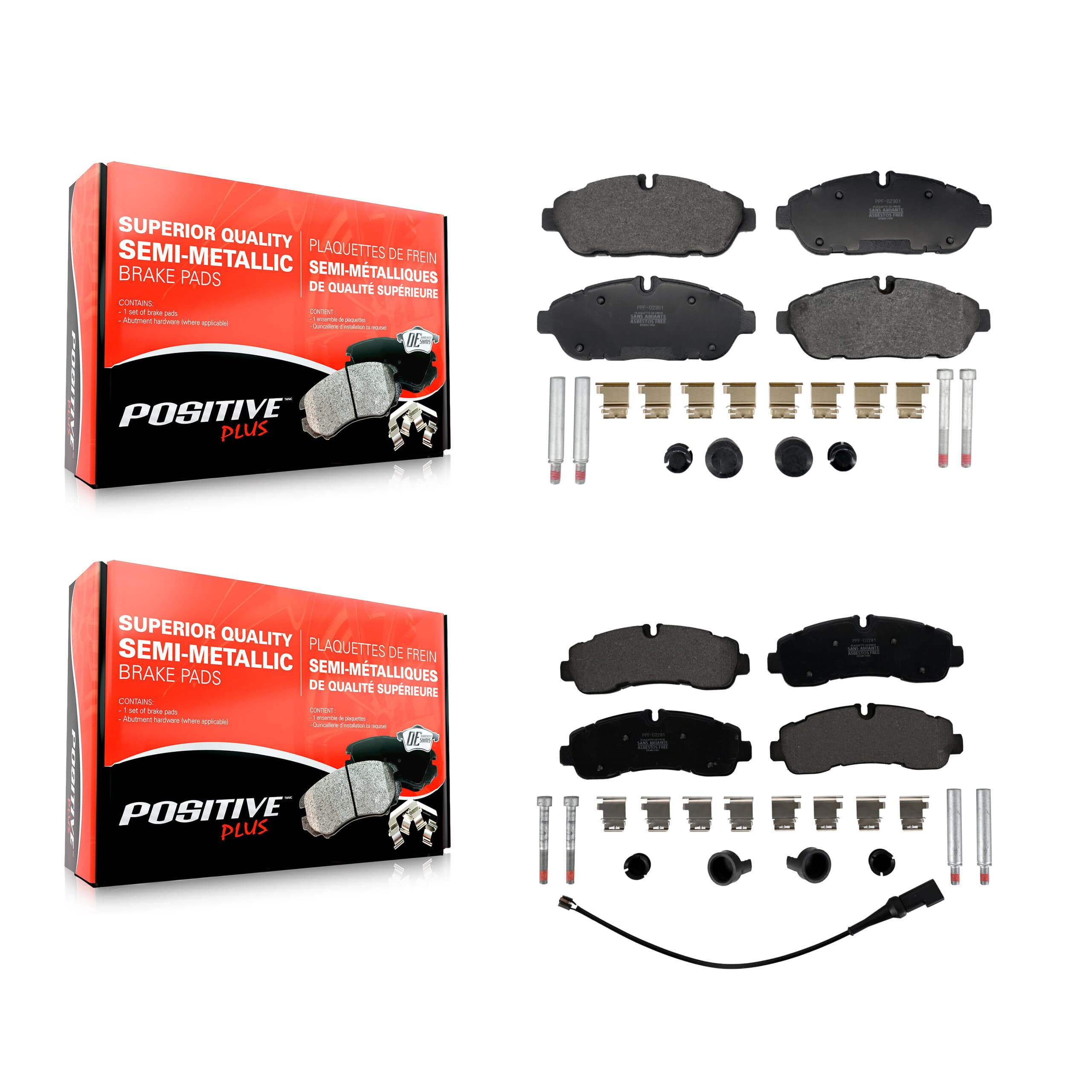 Positive Plus - KPF-100761 - Front and Rear Disc Brake Pad Kits image 1